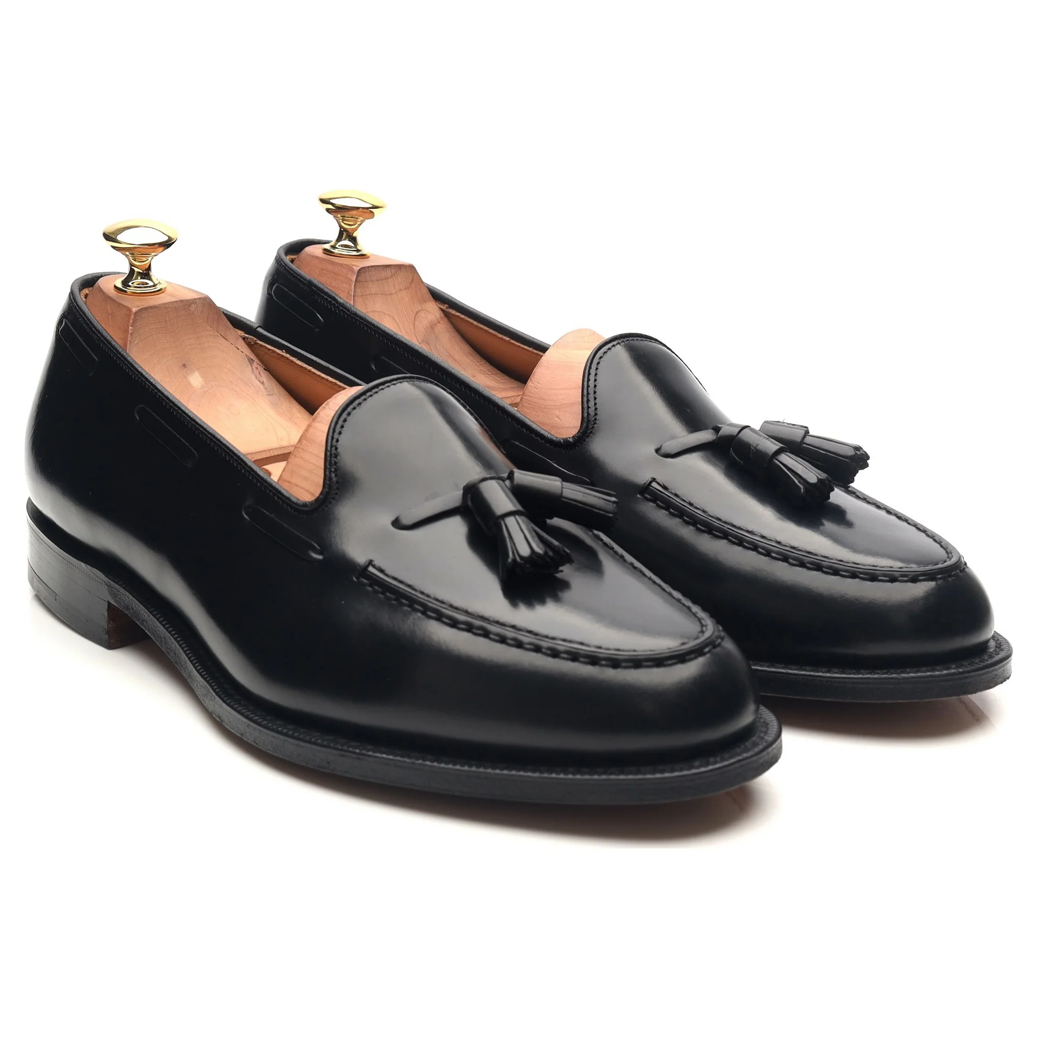 'Keats II' Black Leather Tassel Loafers UK 9 G - Image 7