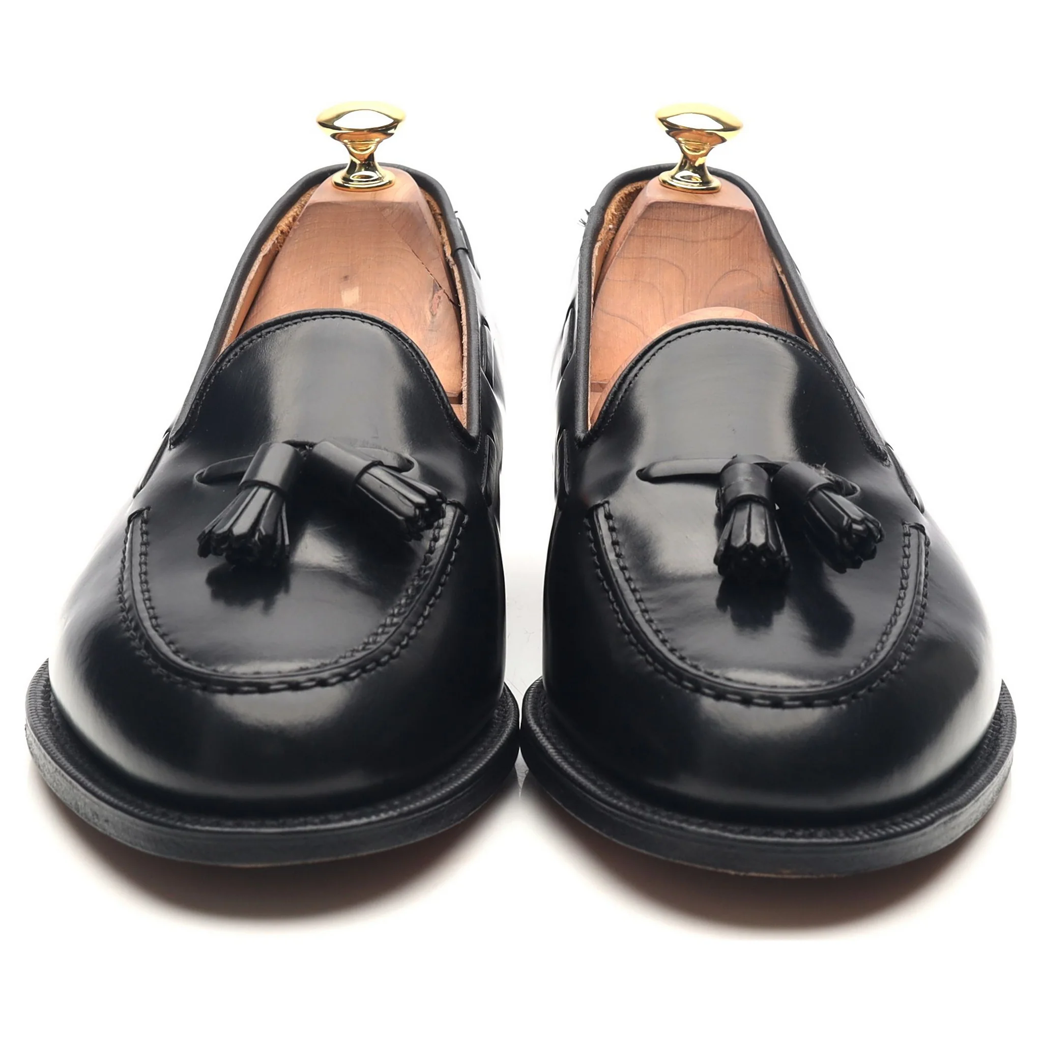 'Keats II' Black Leather Tassel Loafers UK 9 G - Image 8