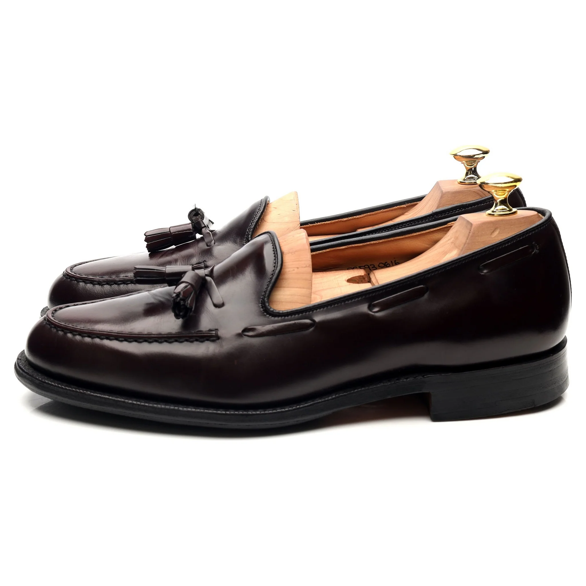 'Keats II' Burgundy Leather Tassel Loafers UK 8.5 F - Image 2