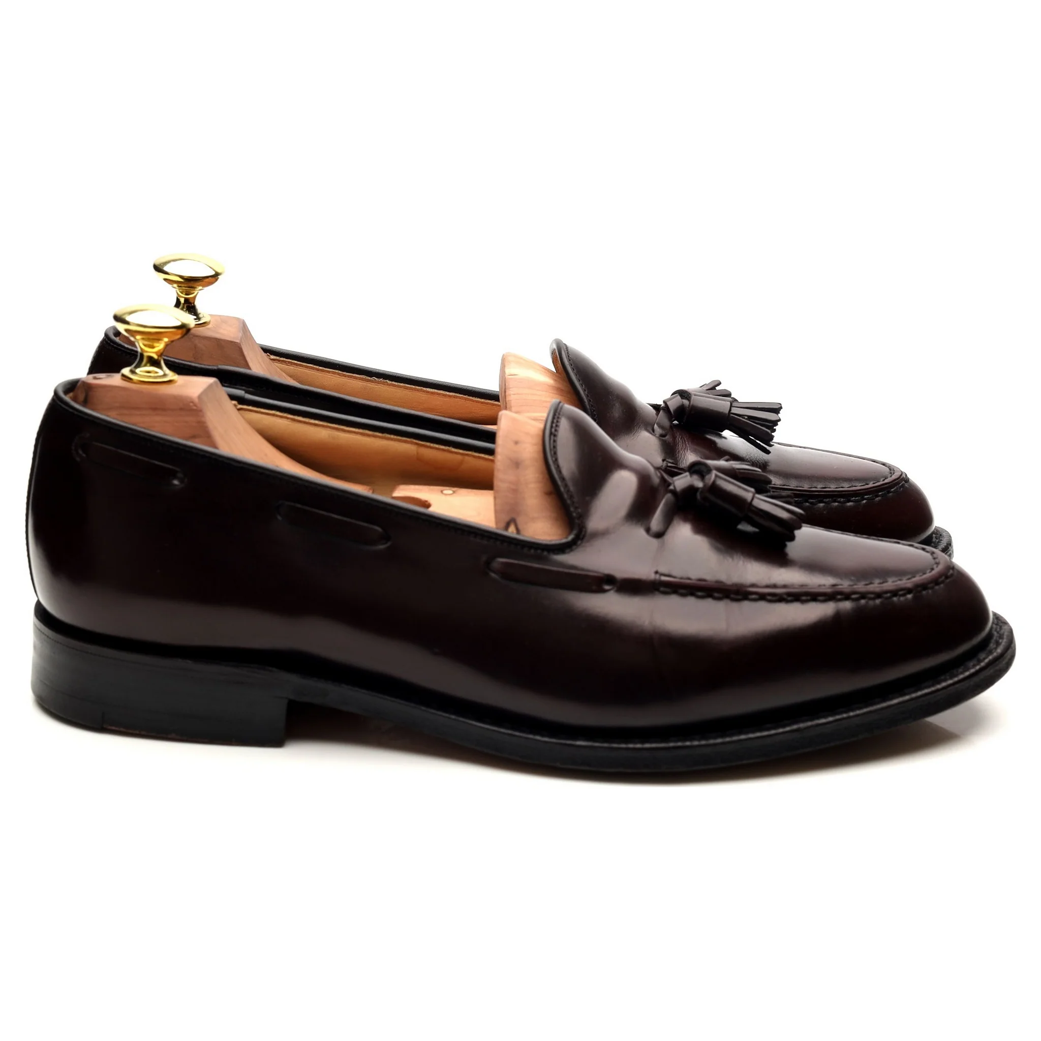 'Keats II' Burgundy Leather Tassel Loafers UK 8 F - Image 6
