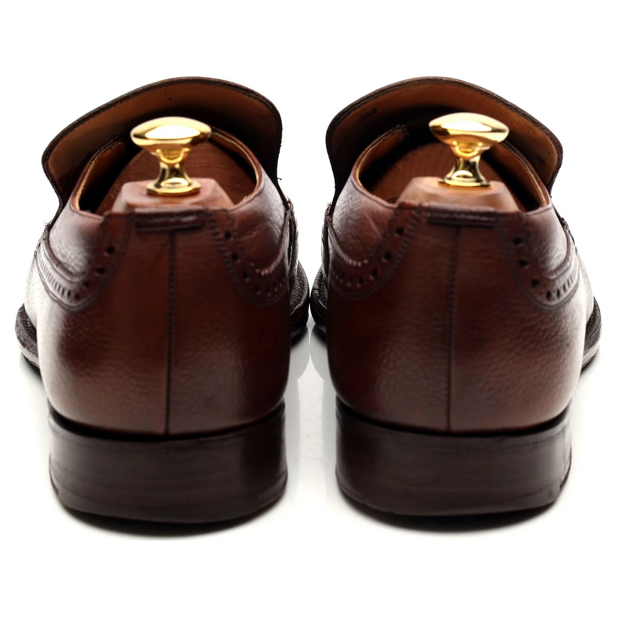 'Kingston' Brown Leather Tassel Loafers UK 9 F - Image 4