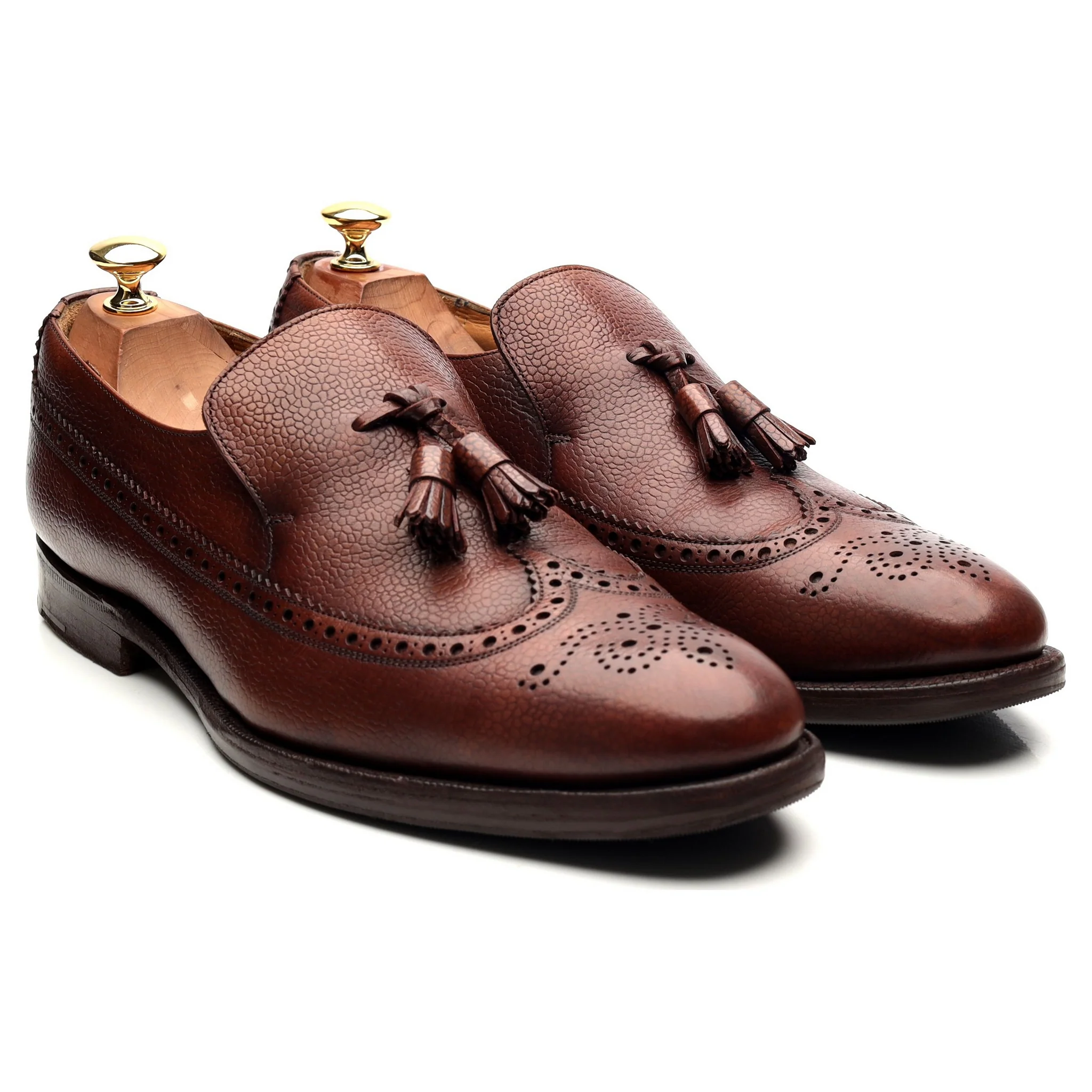 'Kingston' Brown Leather Tassel Loafers UK 9 F - Image 7