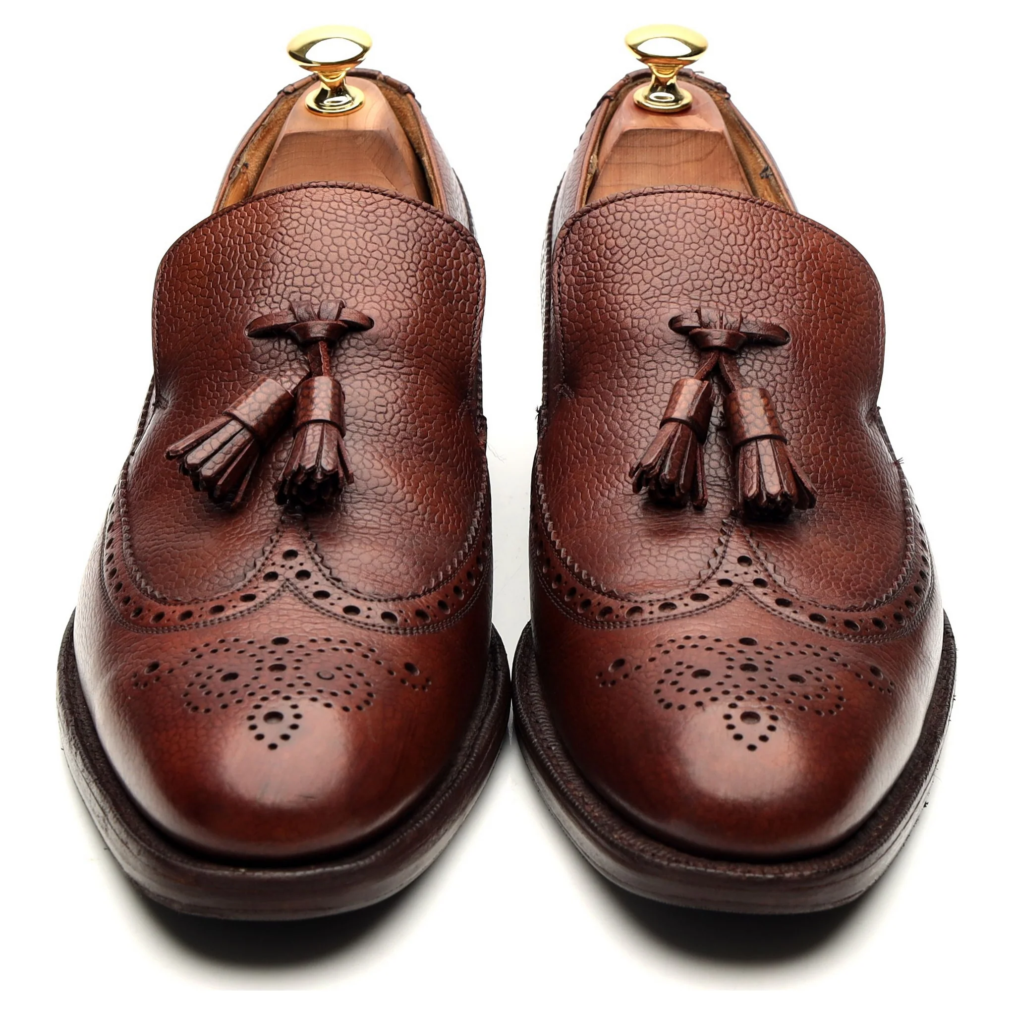'Kingston' Brown Leather Tassel Loafers UK 9 F - Image 9