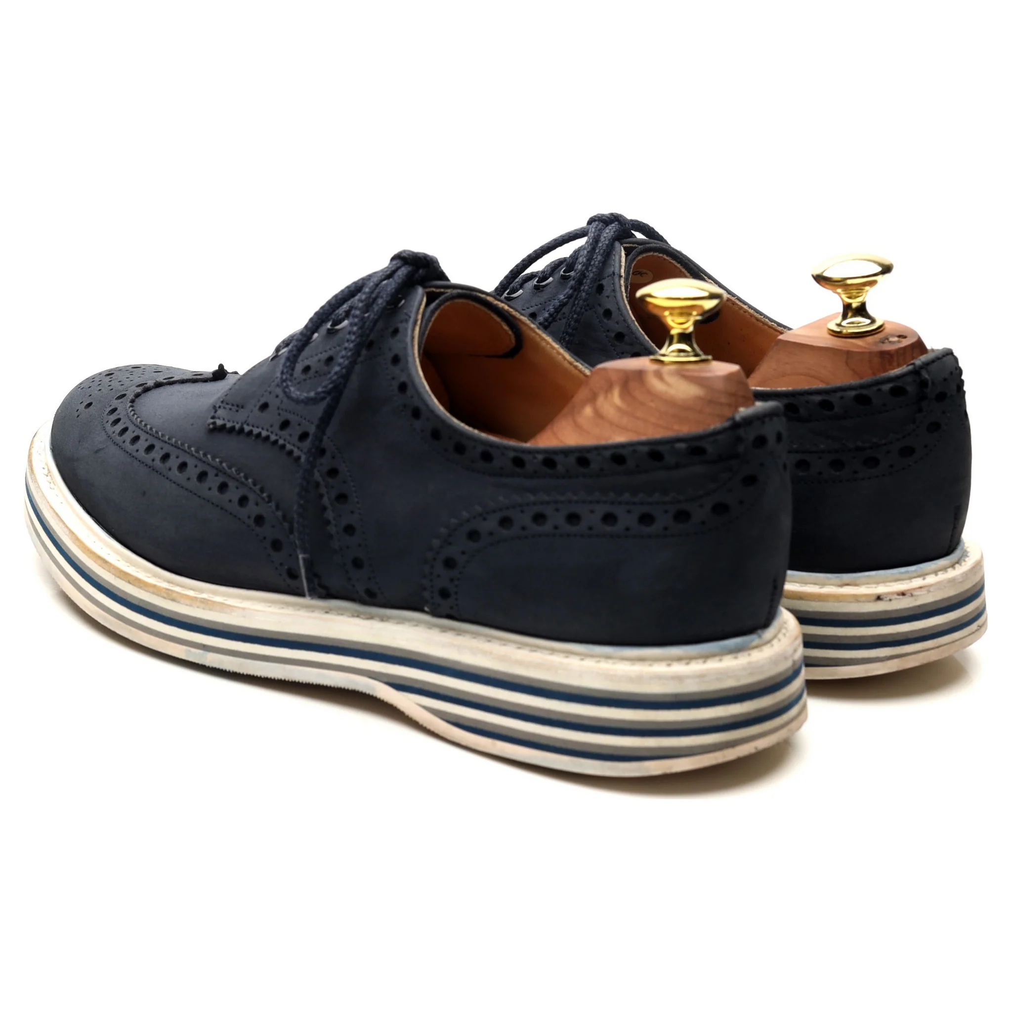 'Naburn 3' Navy Blue Suede Nubuck Derby UK 7.5 F - Image 3