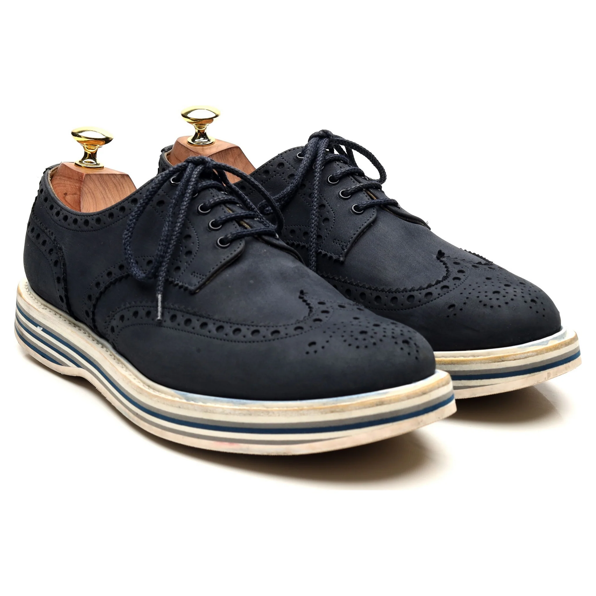 'Naburn 3' Navy Blue Suede Nubuck Derby UK 7.5 F - Image 7
