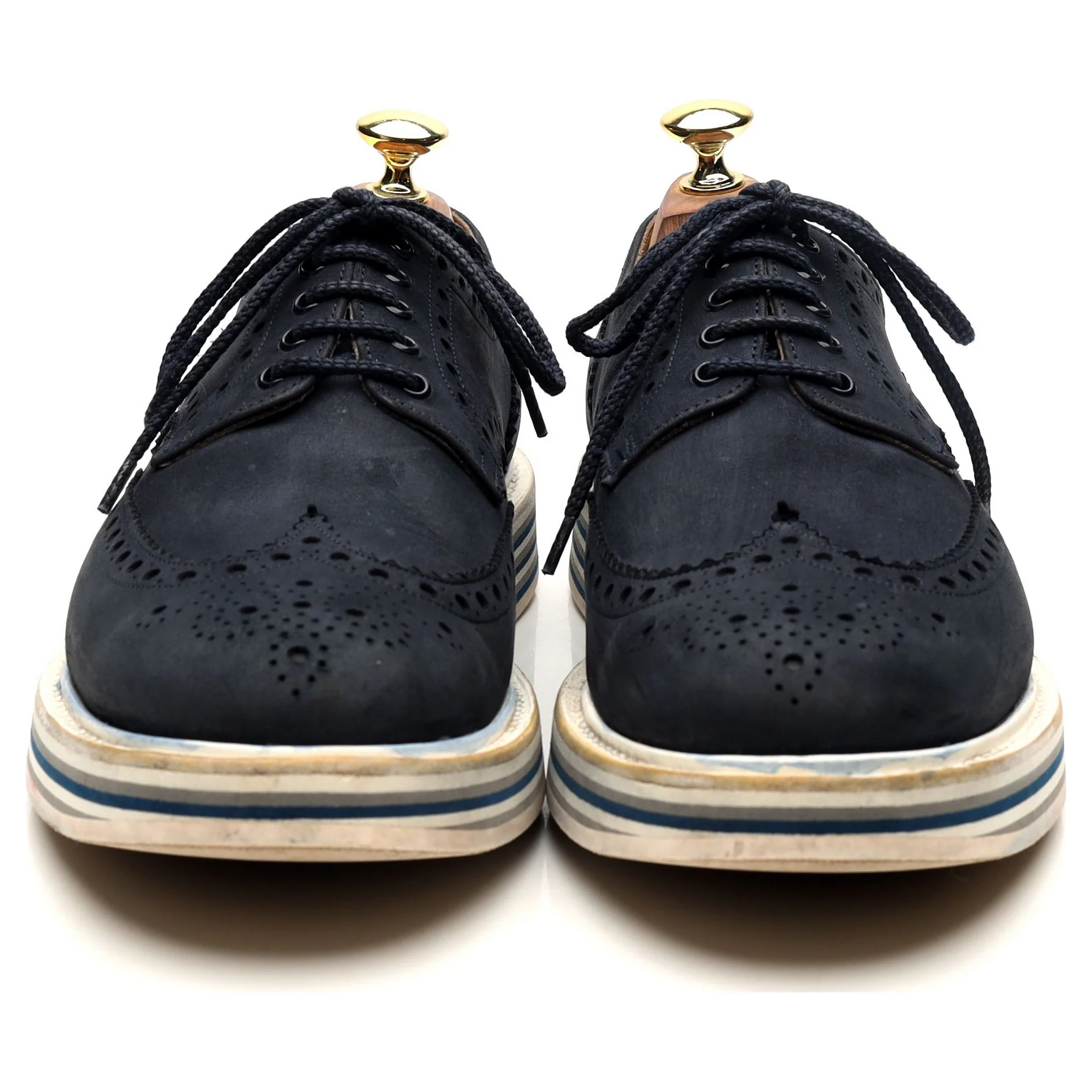 'Naburn 3' Navy Blue Suede Nubuck Derby UK 7.5 F - Image 8