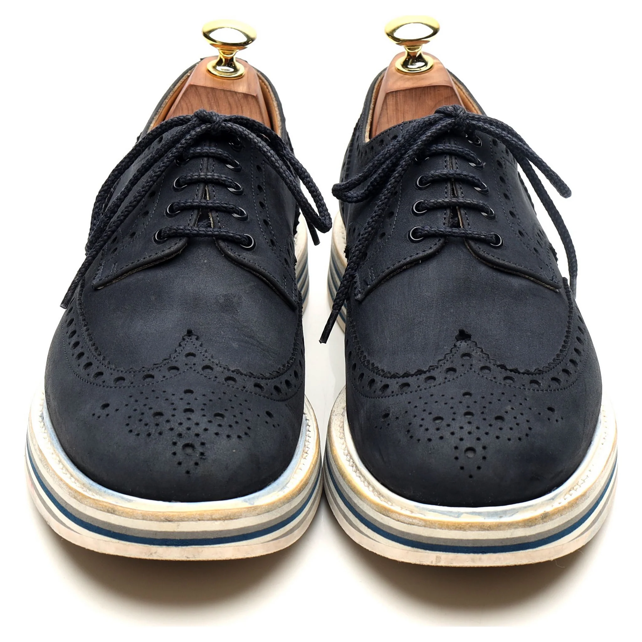 'Naburn 3' Navy Blue Suede Nubuck Derby UK 7.5 F - Image 9