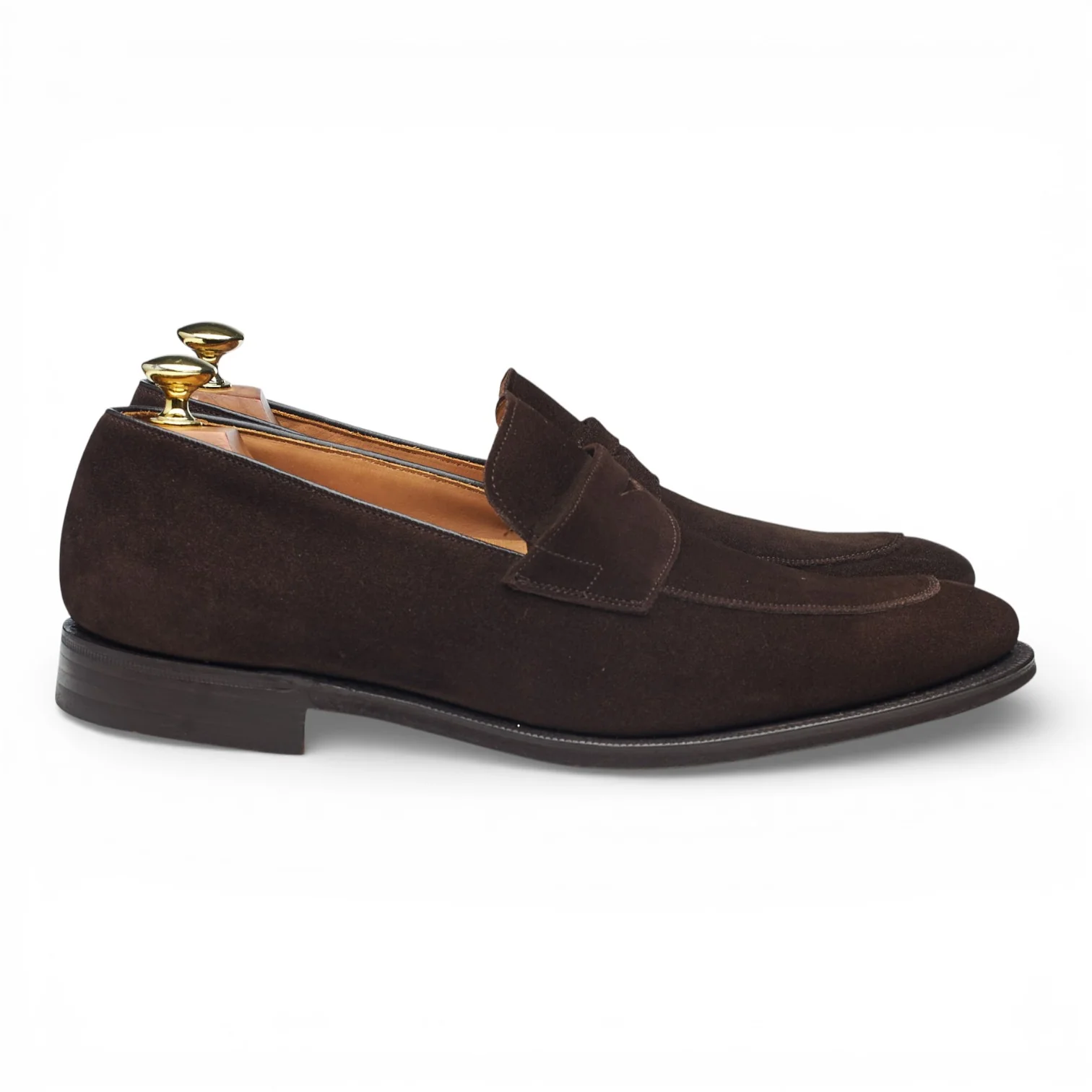 'Prague' Dark Brown Suede Split Toe Loafers UK 8.5 F