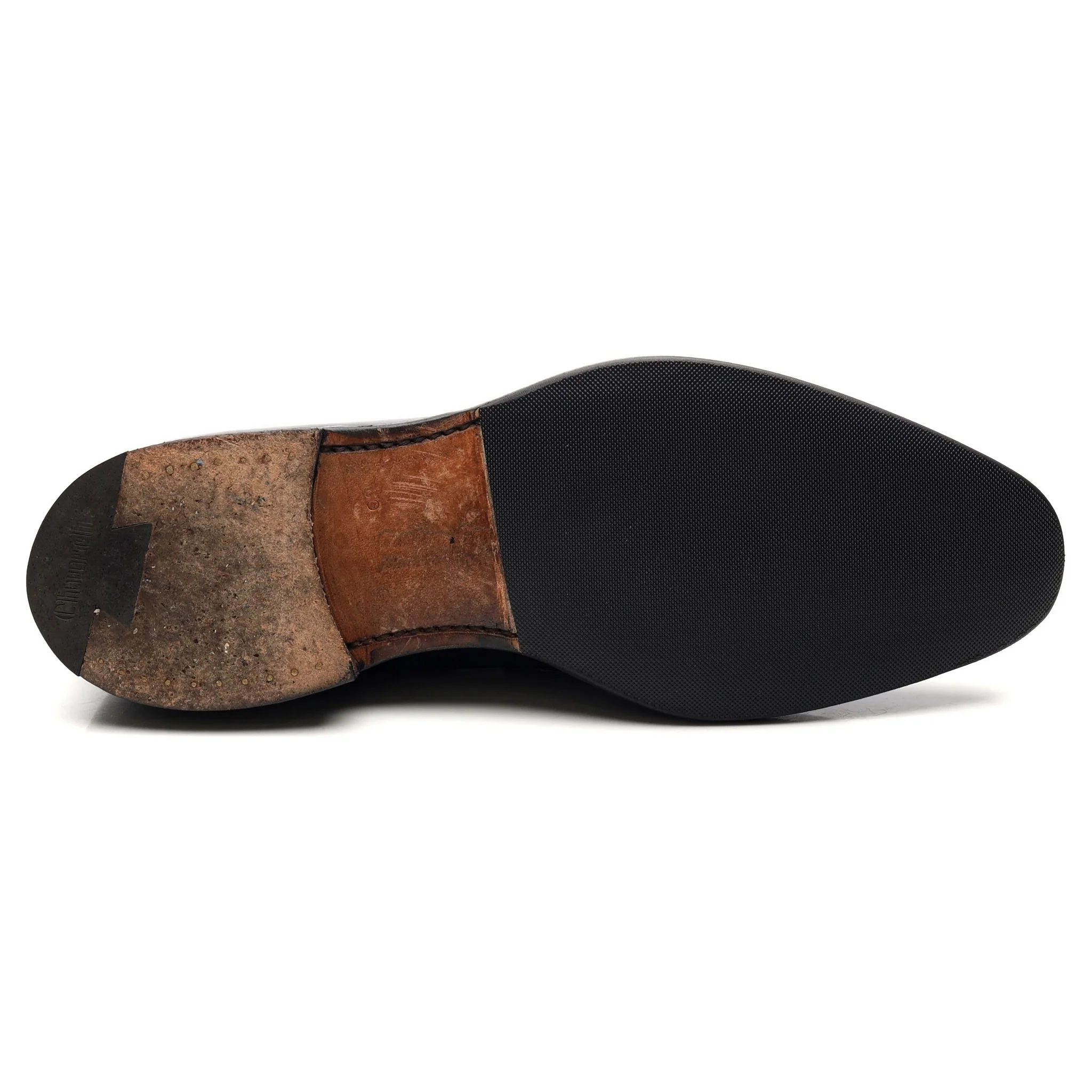 'Swanley' Black Leather Split Toe Penny Loafers UK 6 G - Image 11