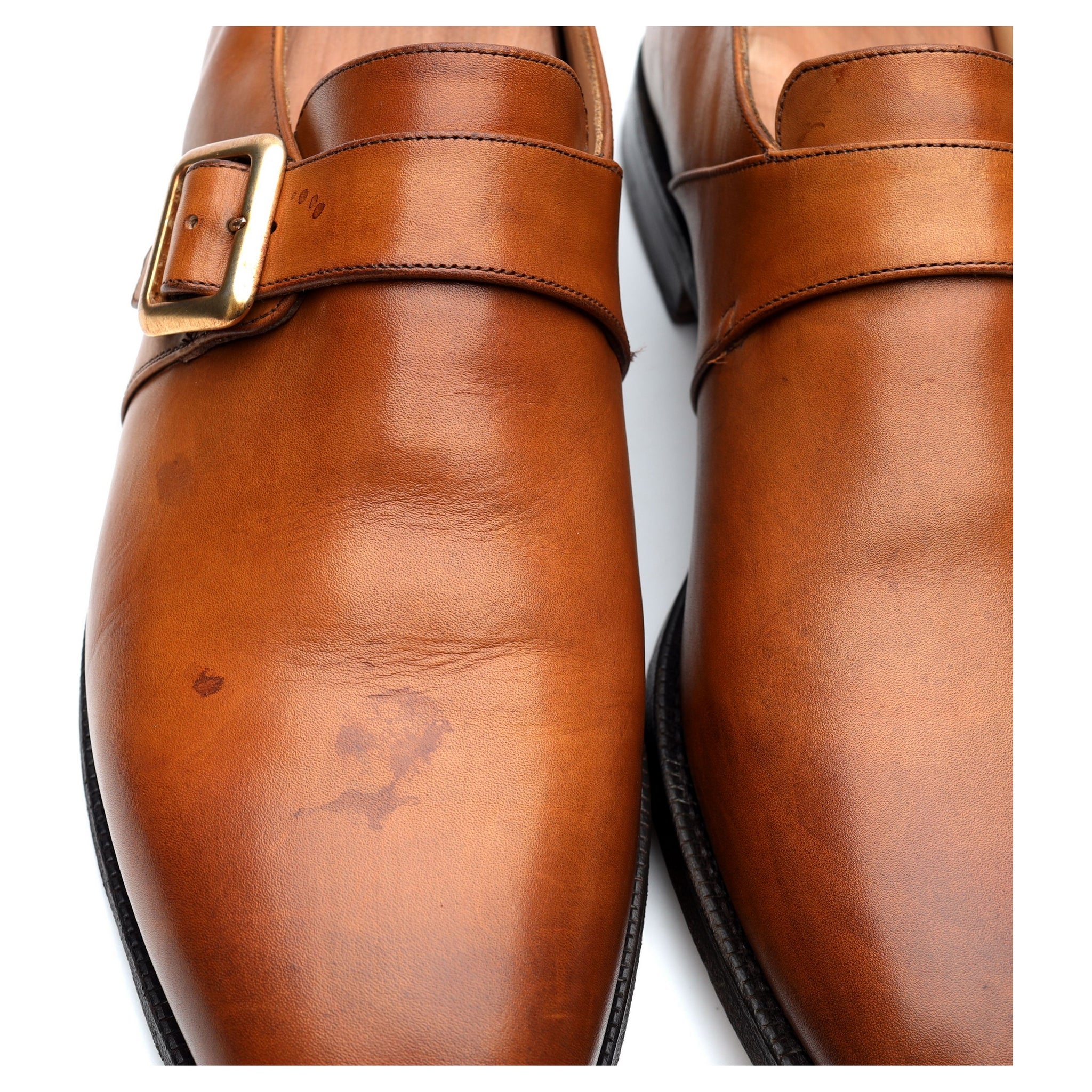 'Sydney' Tan Brown Leather Monk Strap UK 10.5 G - Image 4