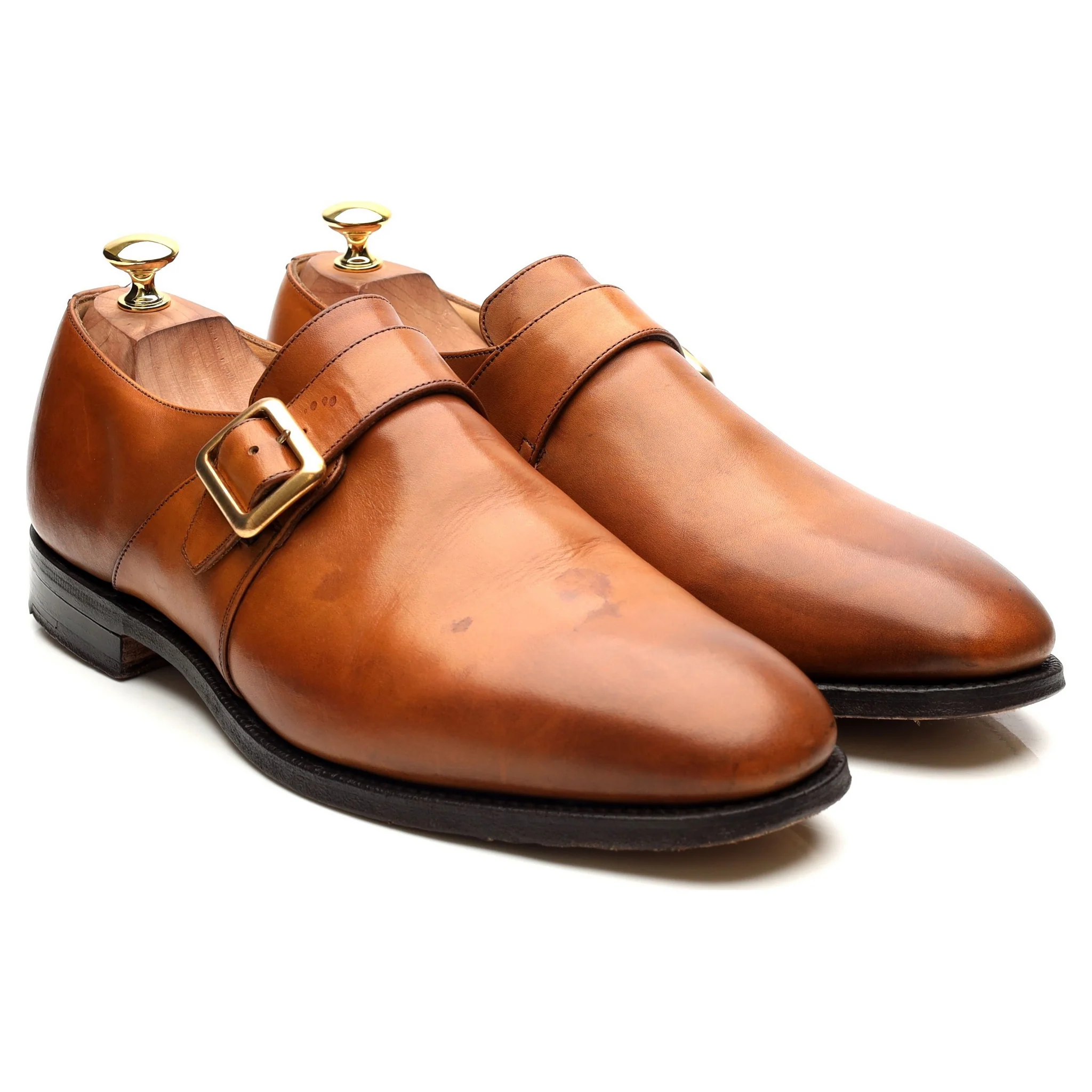 'Sydney' Tan Brown Leather Monk Strap UK 10.5 G - Image 8