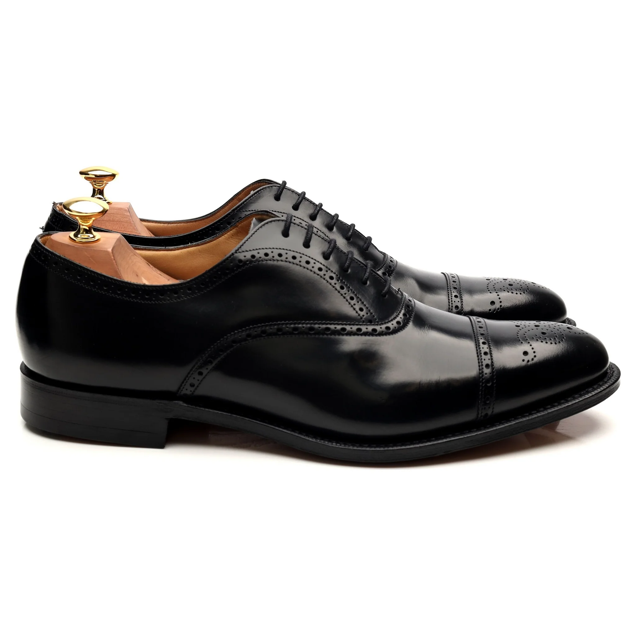 'Toronto' Black Leather Oxford Semi Brogues UK 9 G - Image 6