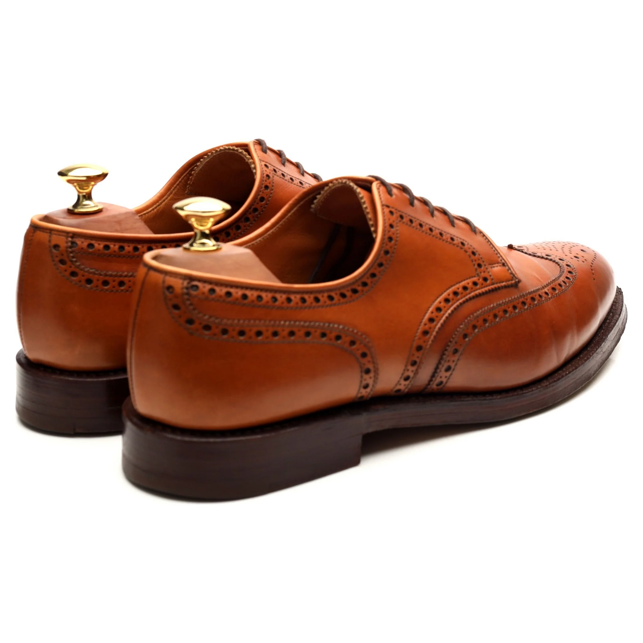 'Cardiff' Tan Brown Leather Derby Brogues UK 9.5 E - Image 5