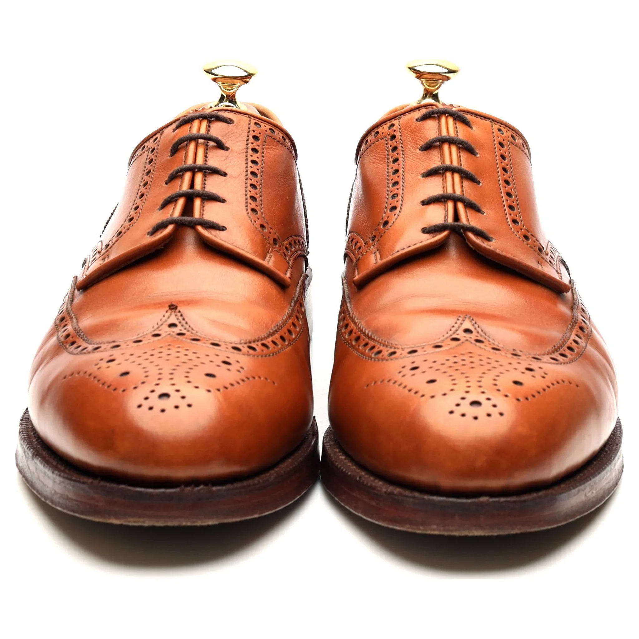 'Cardiff' Tan Brown Leather Derby Brogues UK 9.5 E - Image 8