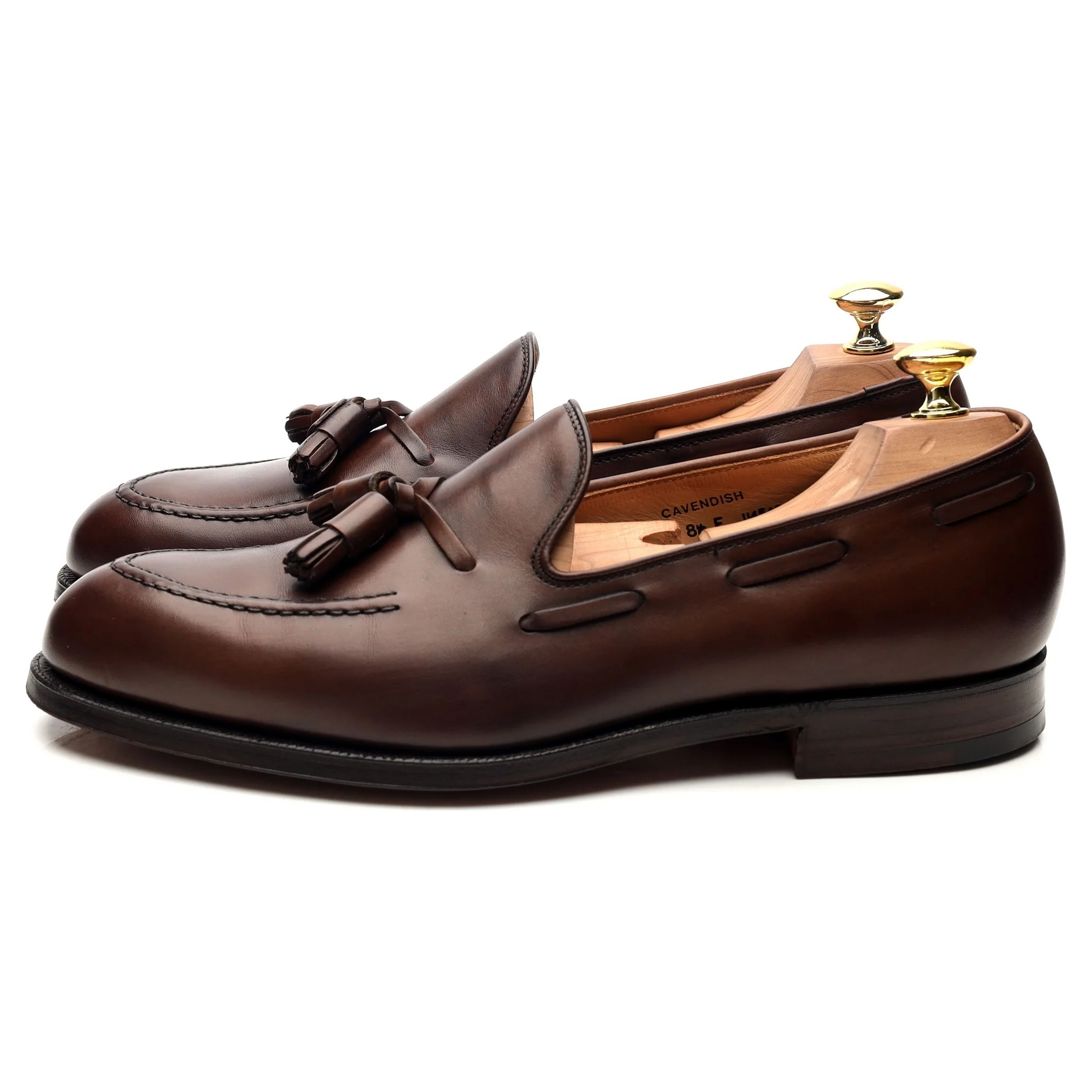 'Cavendish 2' Dark Brown Leather Tassel Loafers UK 8.5 E - Image 2