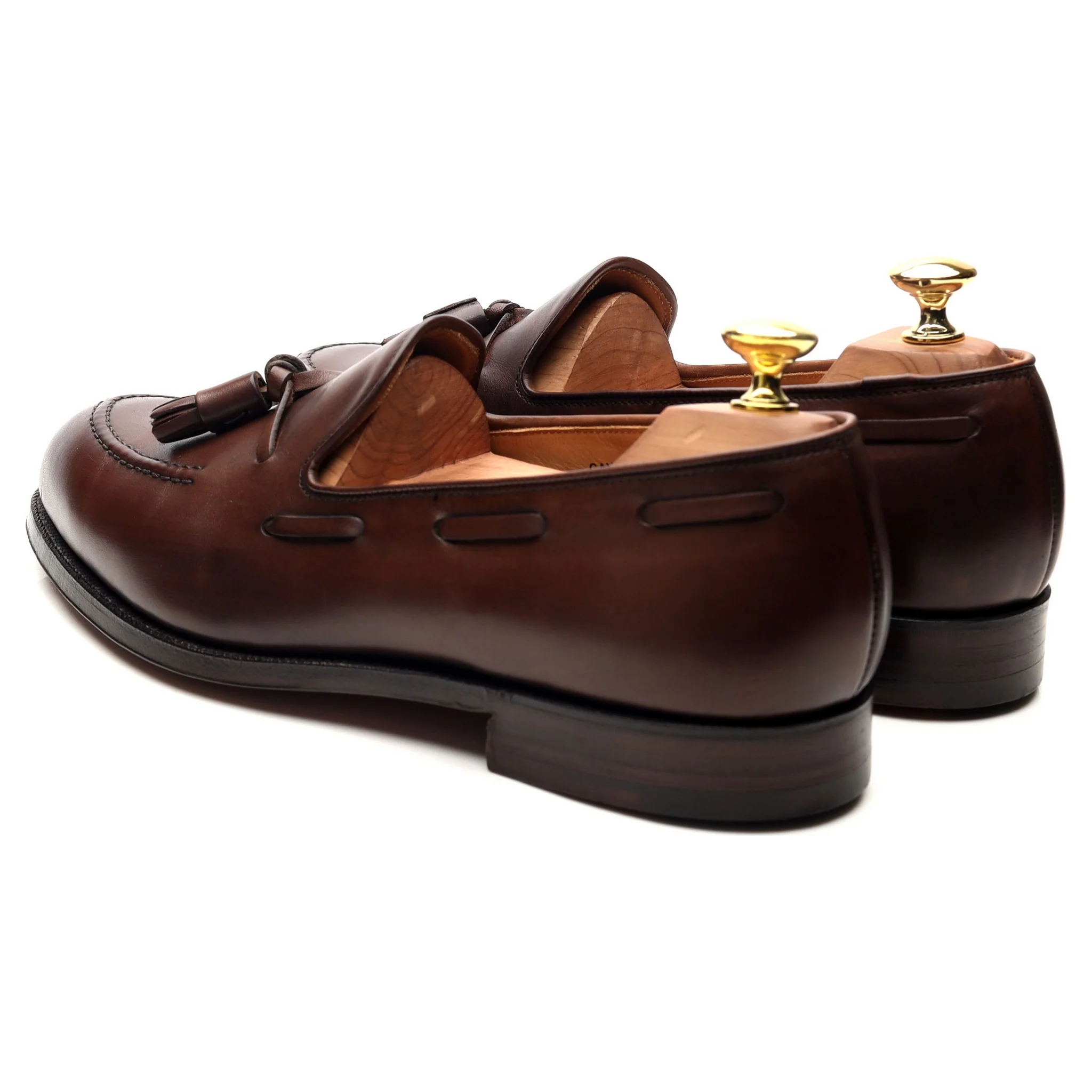 'Cavendish 2' Dark Brown Leather Tassel Loafers UK 8.5 E - Image 3