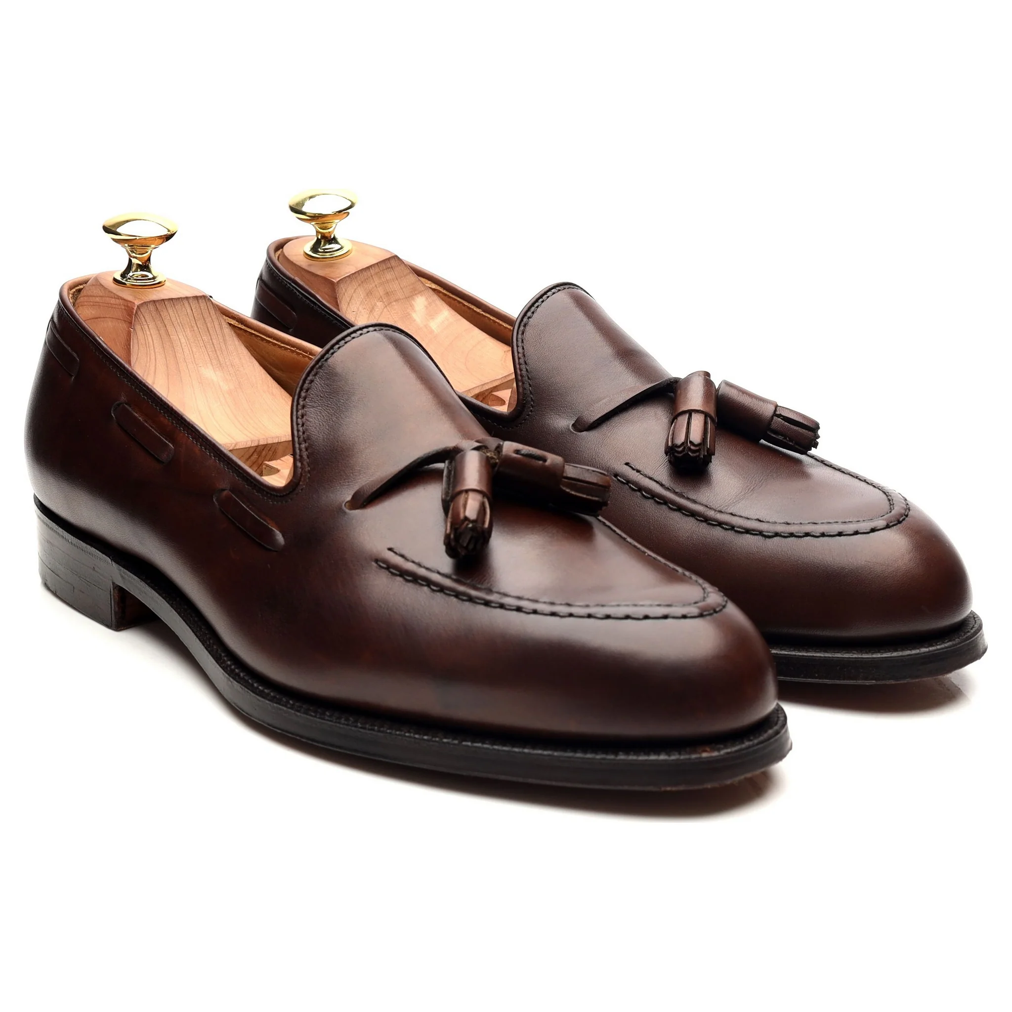 'Cavendish 2' Dark Brown Leather Tassel Loafers UK 8.5 E - Image 7