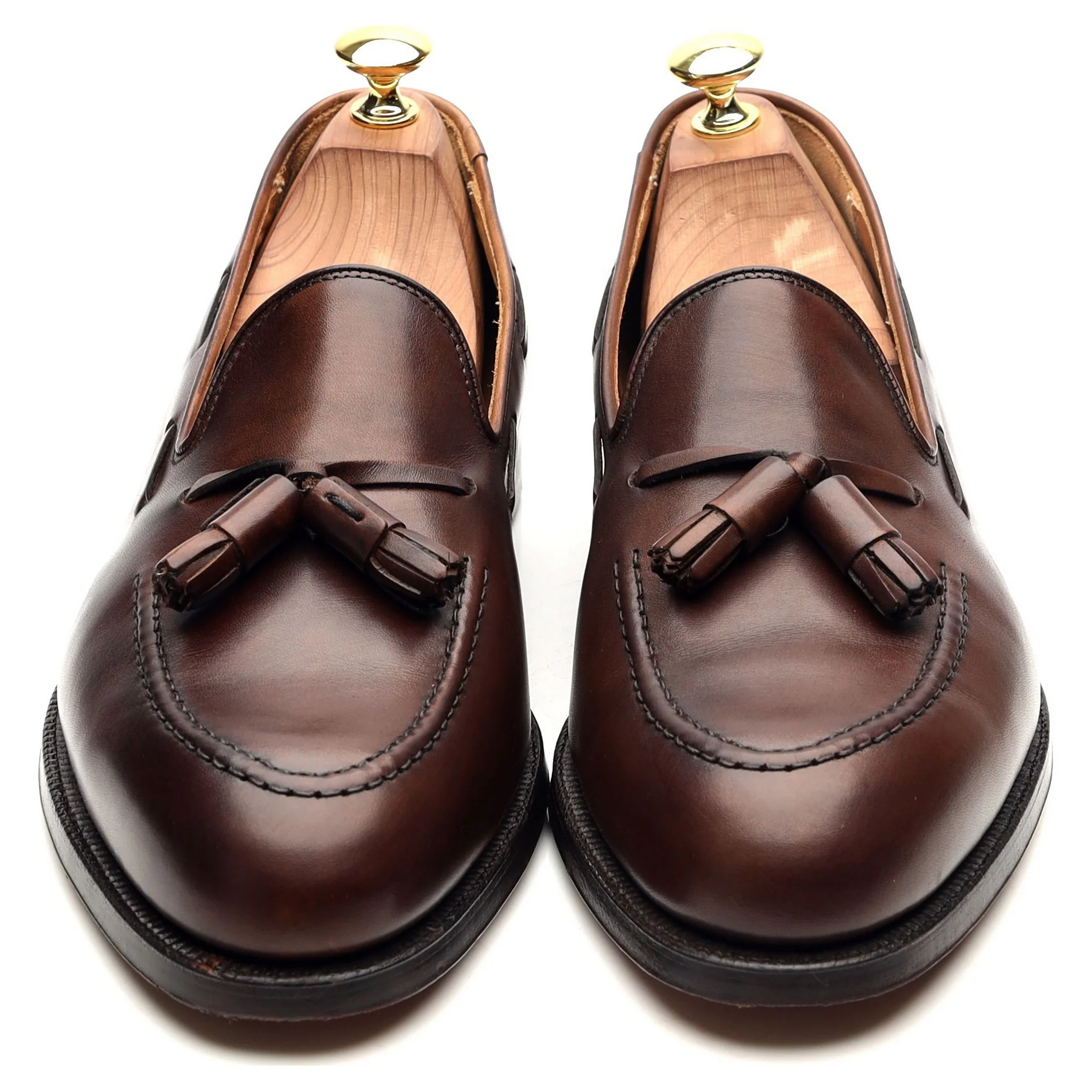 'Cavendish 2' Dark Brown Leather Tassel Loafers UK 8.5 E - Image 9
