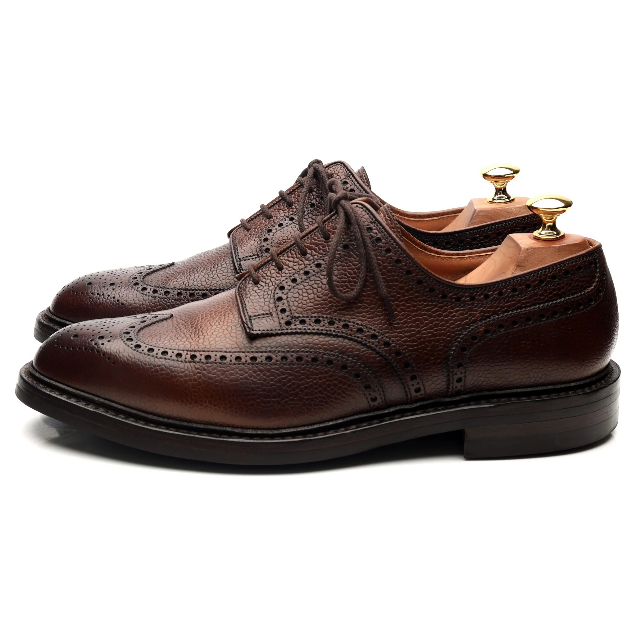 'Pembroke' Dark Brown Leather Derby Brogues UK 9.5 E - Image 2
