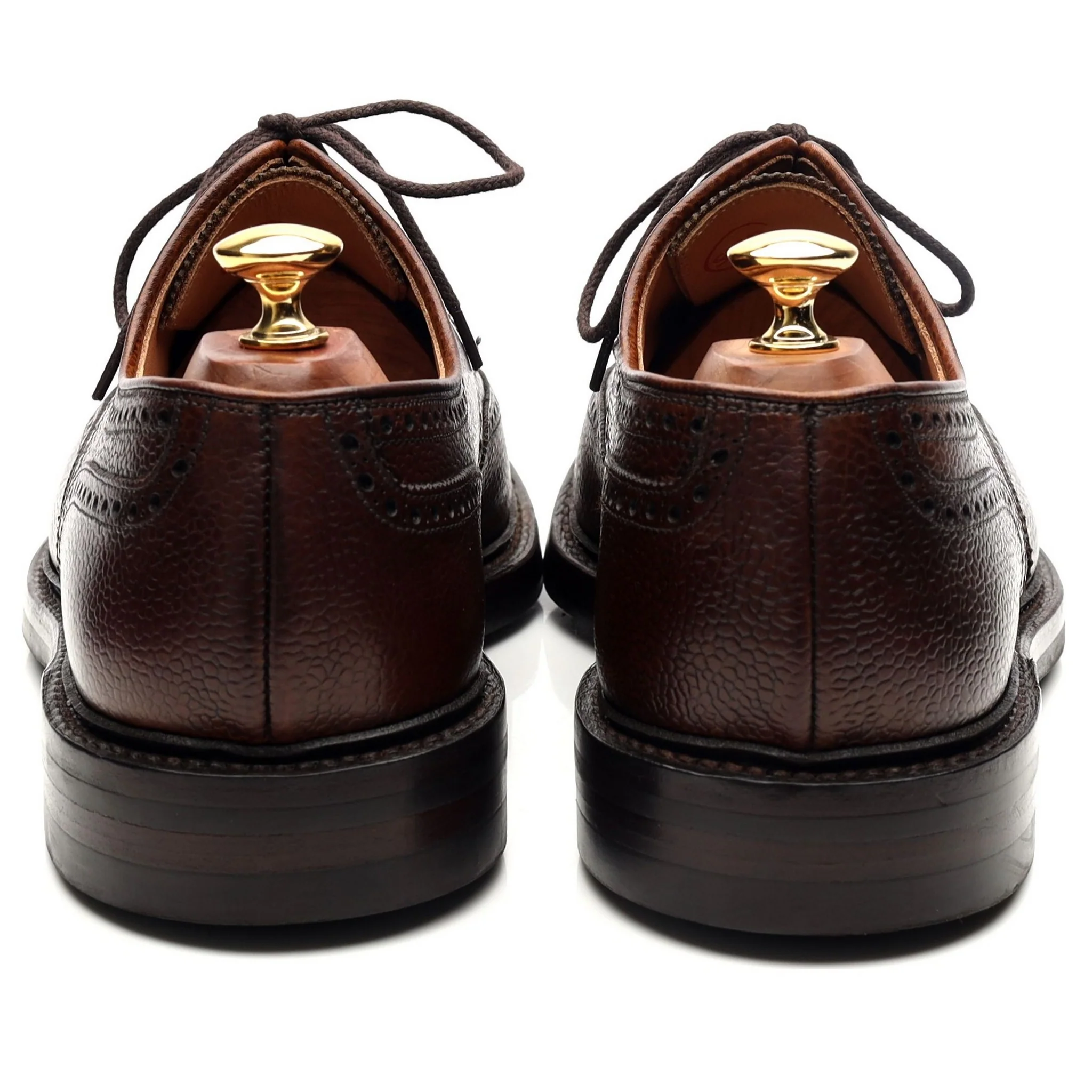 'Pembroke' Dark Brown Leather Derby Brogues UK 9.5 E - Image 4