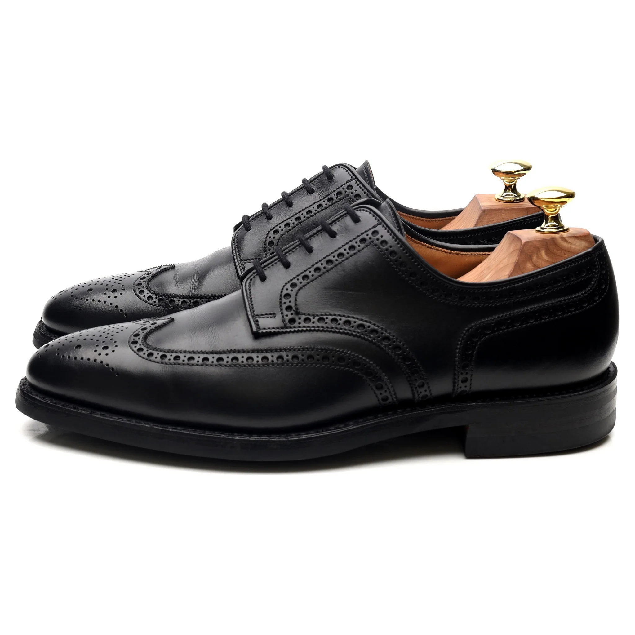 'Swansea' Black Leather Derby Brogues UK 7.5 E - Image 2