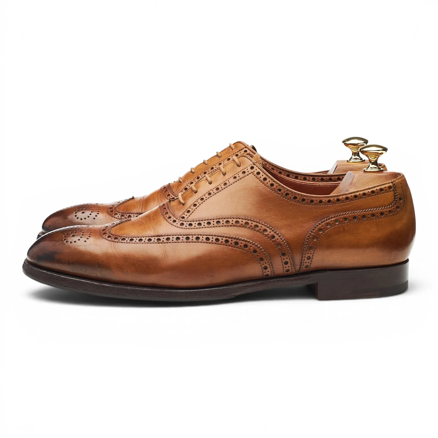 'Clifford' Tan Brown Leather Oxford Brogues UK 9 E - Image 3