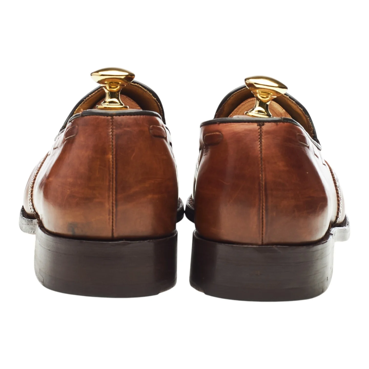 'Clive' Tan Brown Leather Tassel Loafers UK 6.5 F - Image 4