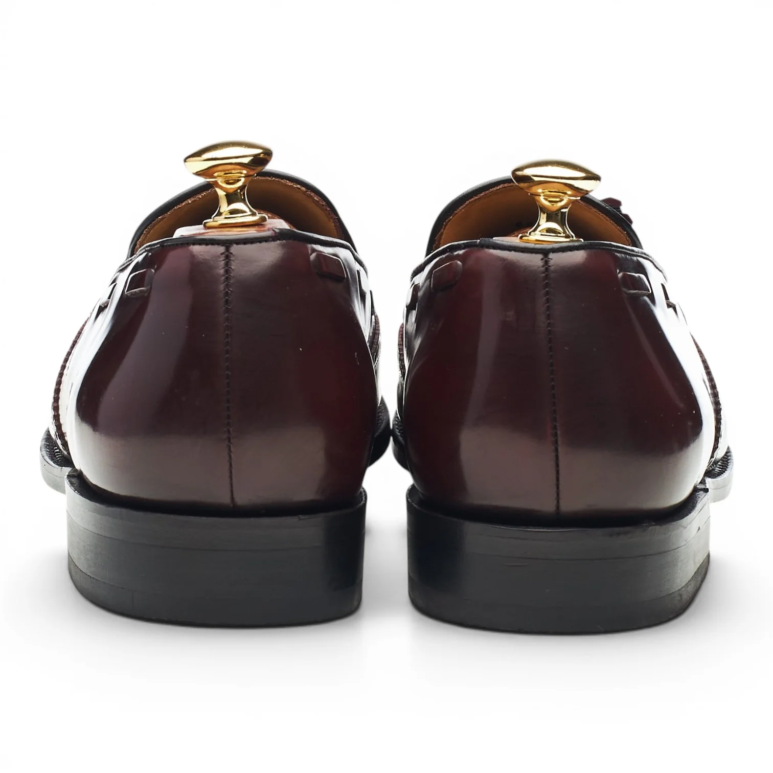 'Clive' Burgundy Leather Tassel Loafers UK 9.5 F - Image 4