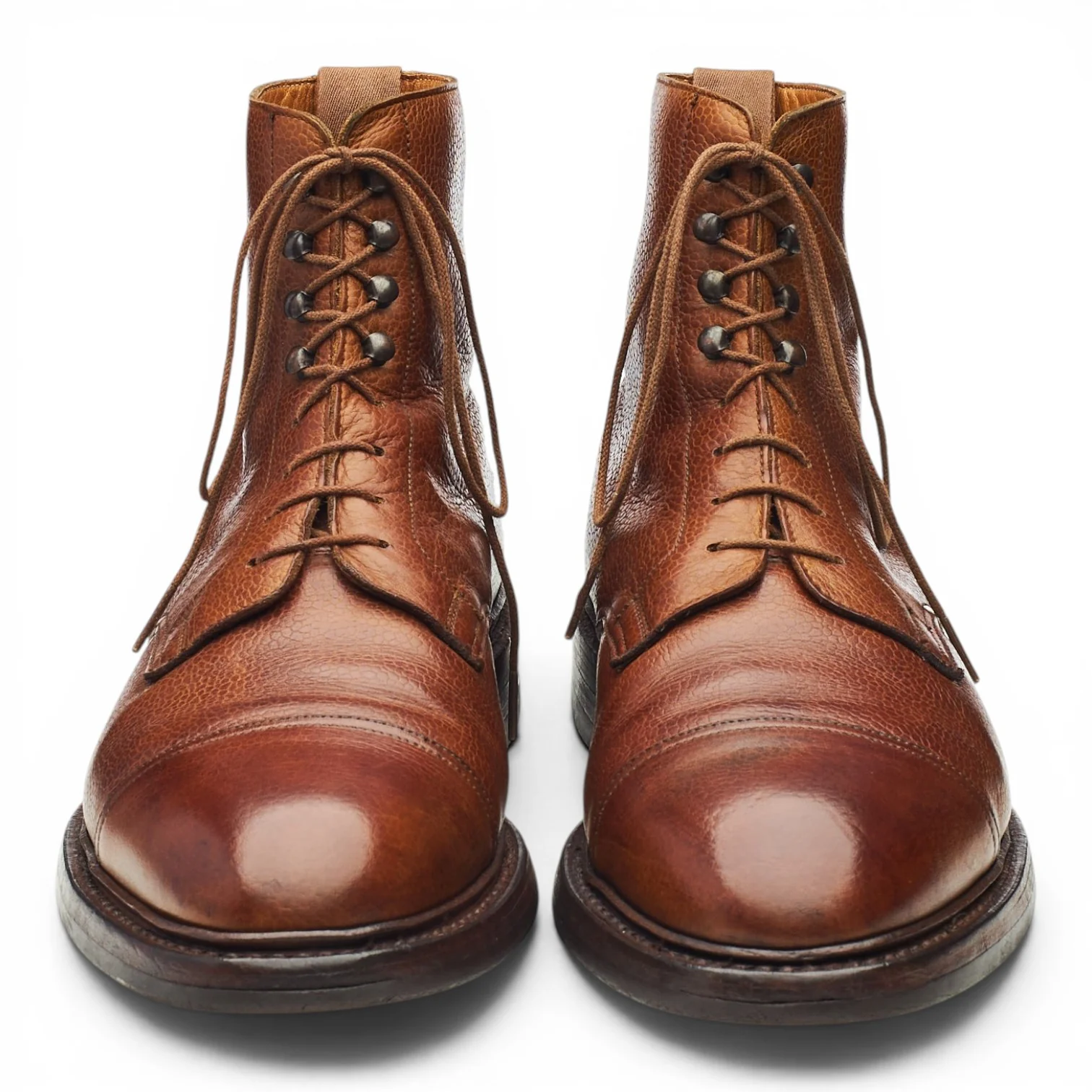 'Coniston' Tan Brown Grain Leather Boots UK 9.5 E - Image 2
