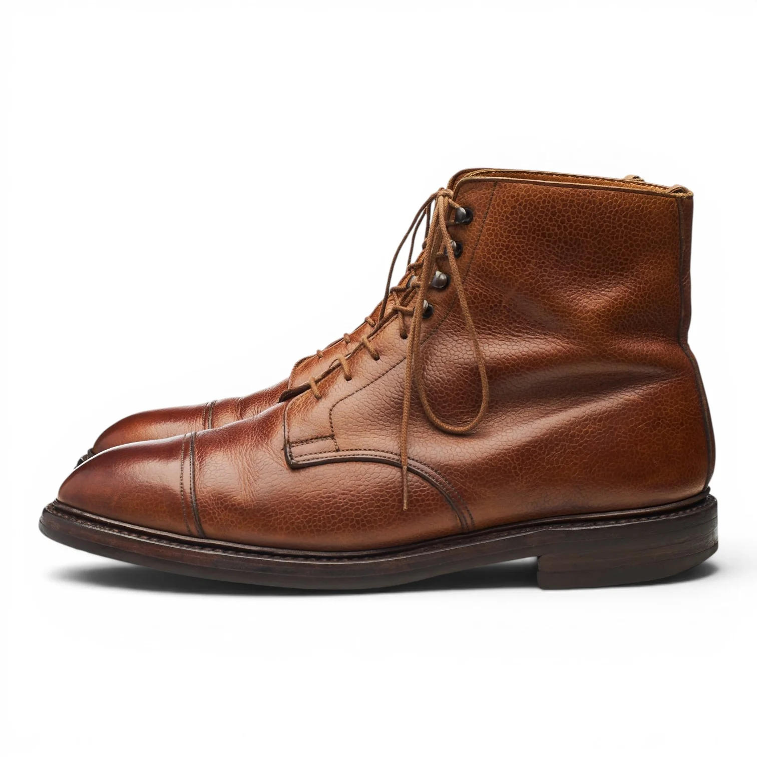 'Coniston' Tan Brown Grain Leather Boots UK 9.5 E - Image 3