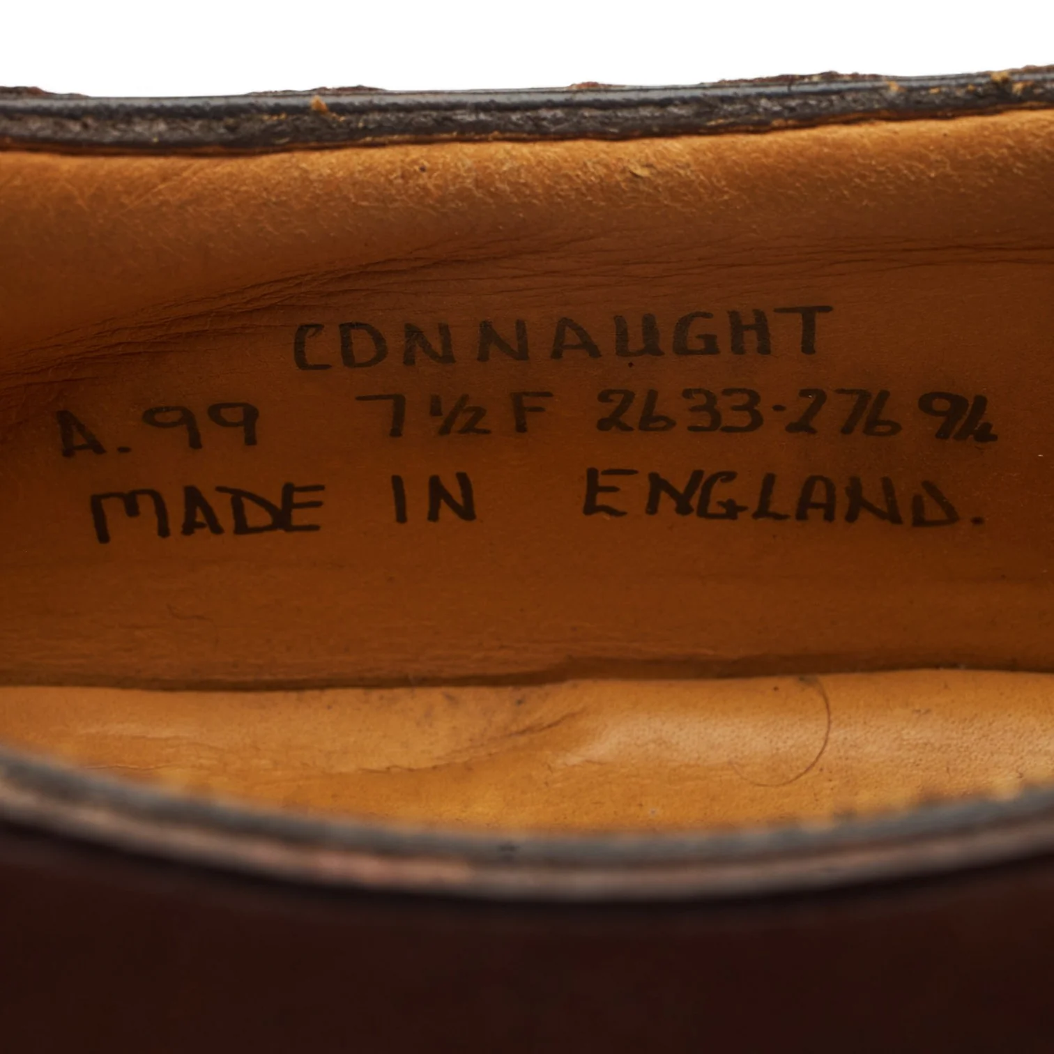 'Connaught' Brown Leather Wholecut Oxford UK 7.5 F - Image 7