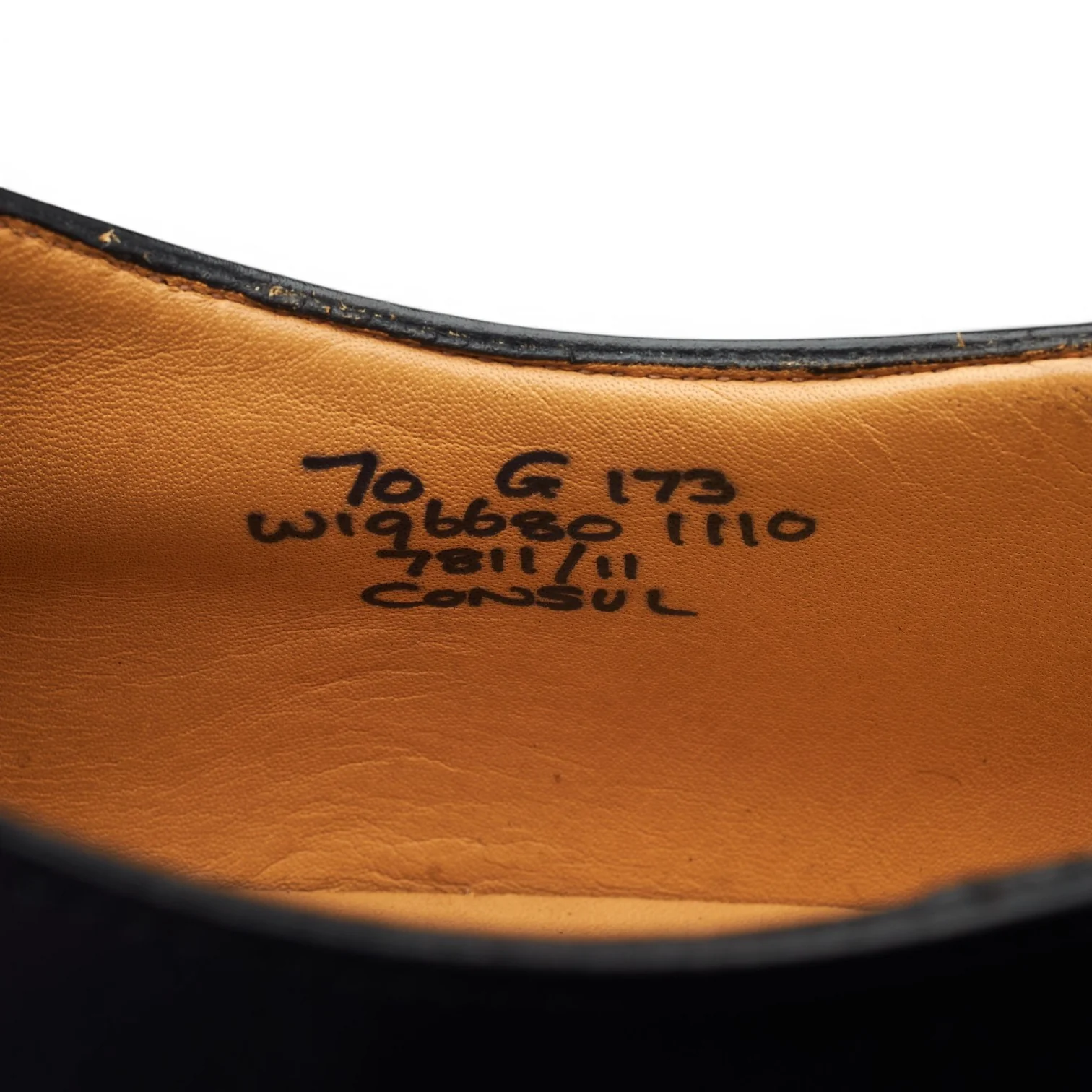 'Consul' Black Leather Oxford UK 7 G - Image 7