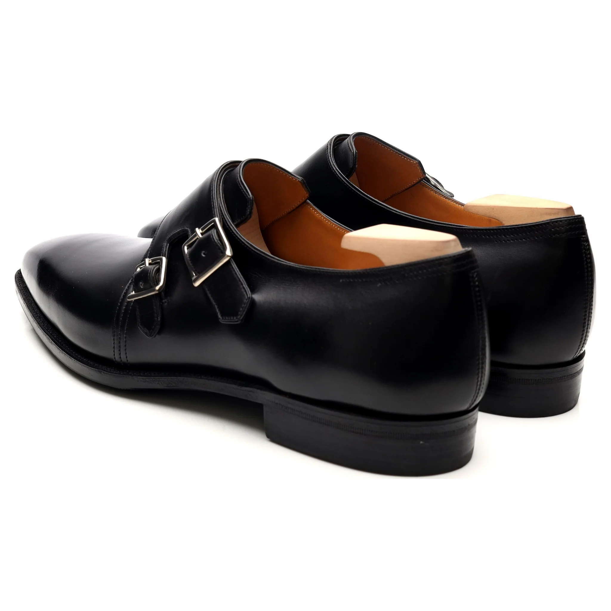 'Twin' Black Leather Double Monk Strap UK 9 E - Image 3