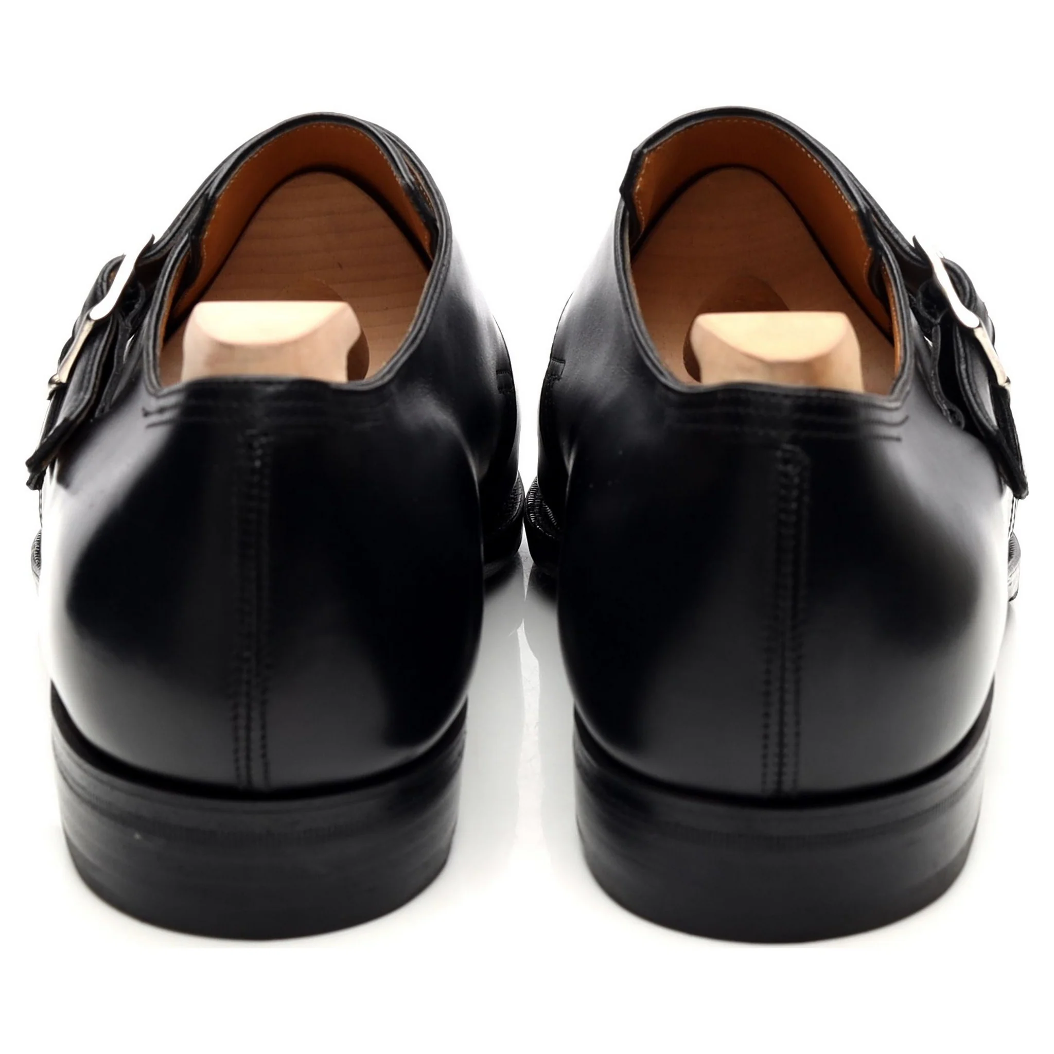 'Twin' Black Leather Double Monk Strap UK 9 E - Image 4