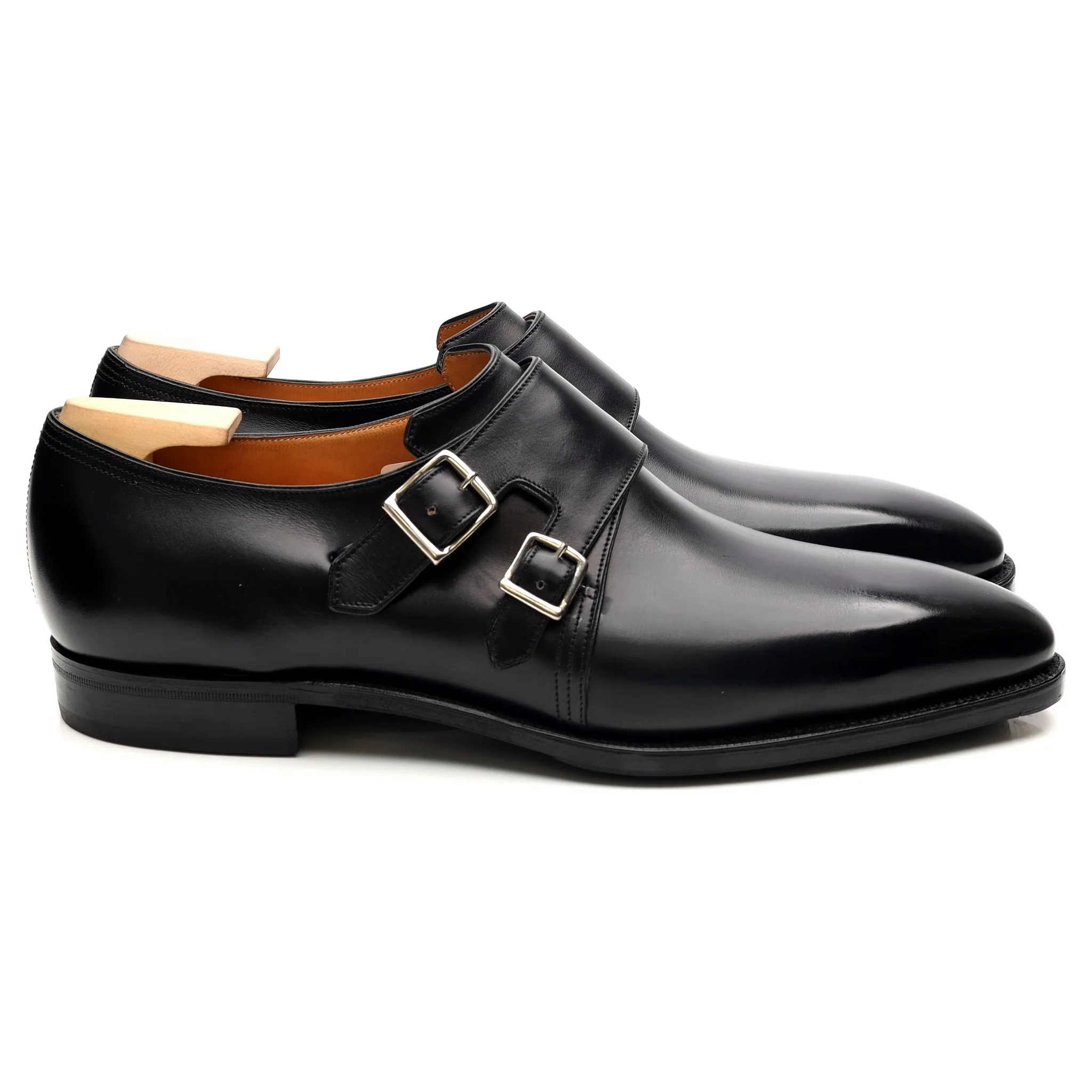 'Twin' Black Leather Double Monk Strap UK 9 E - Image 6