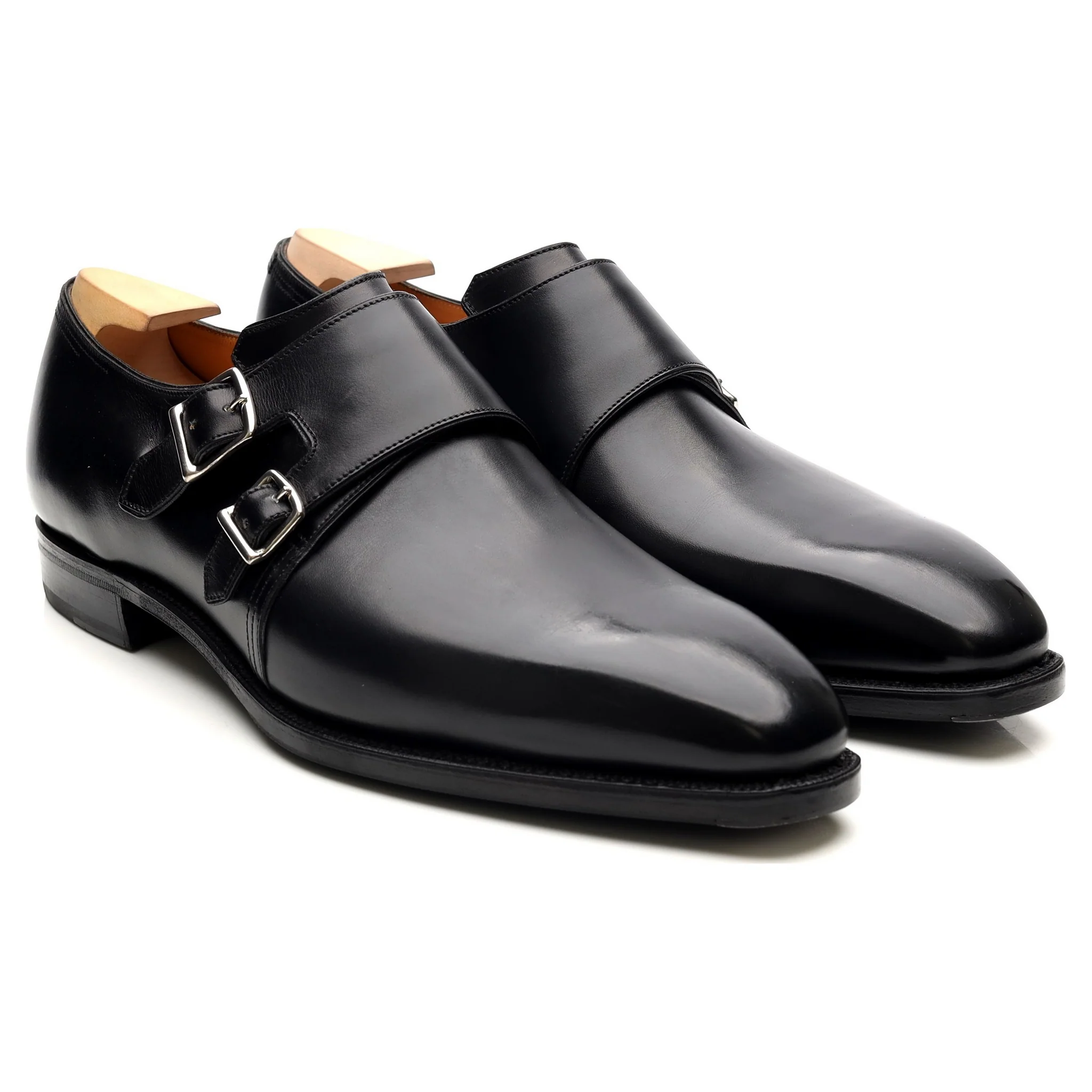 'Twin' Black Leather Double Monk Strap UK 9 E - Image 7