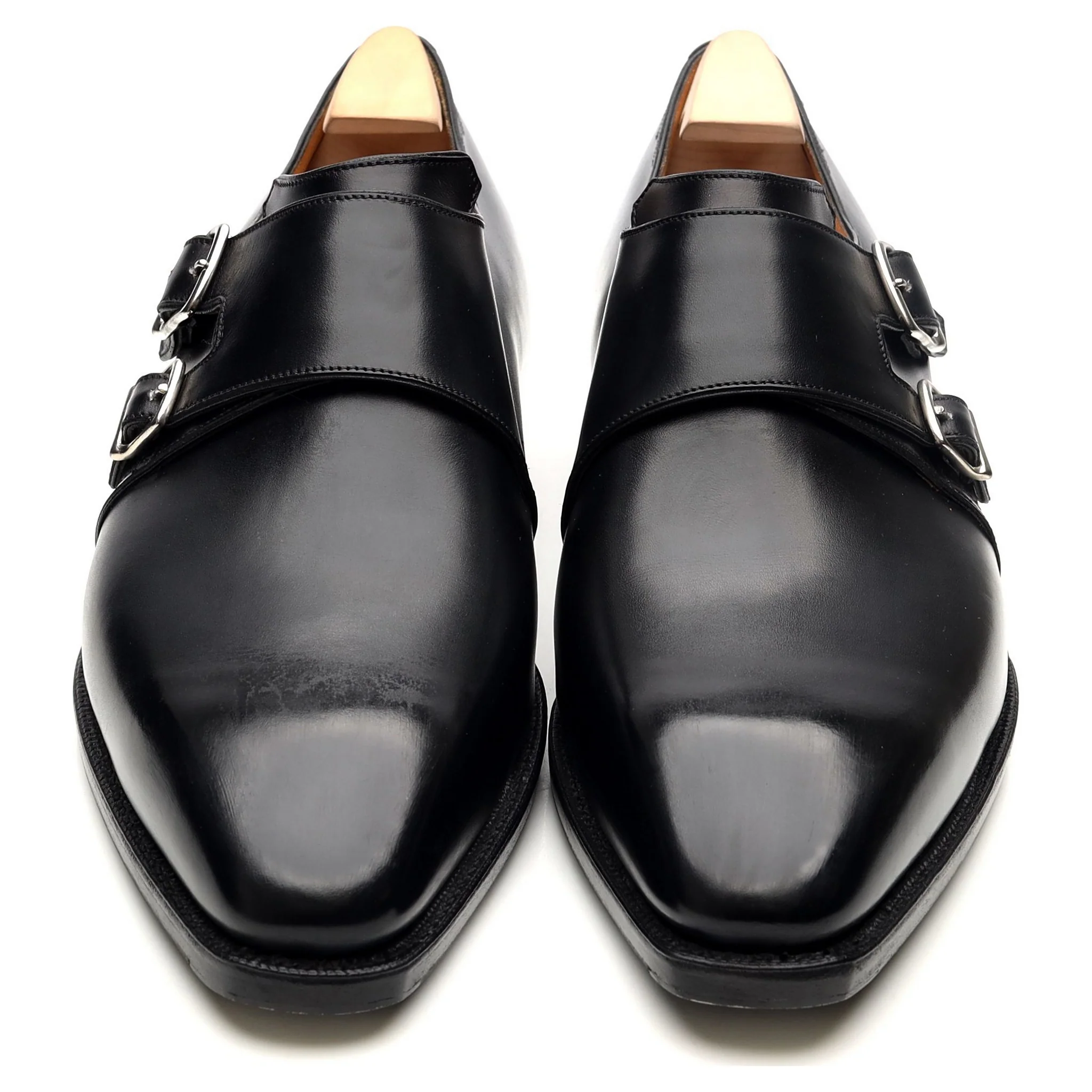 'Twin' Black Leather Double Monk Strap UK 9 E - Image 9