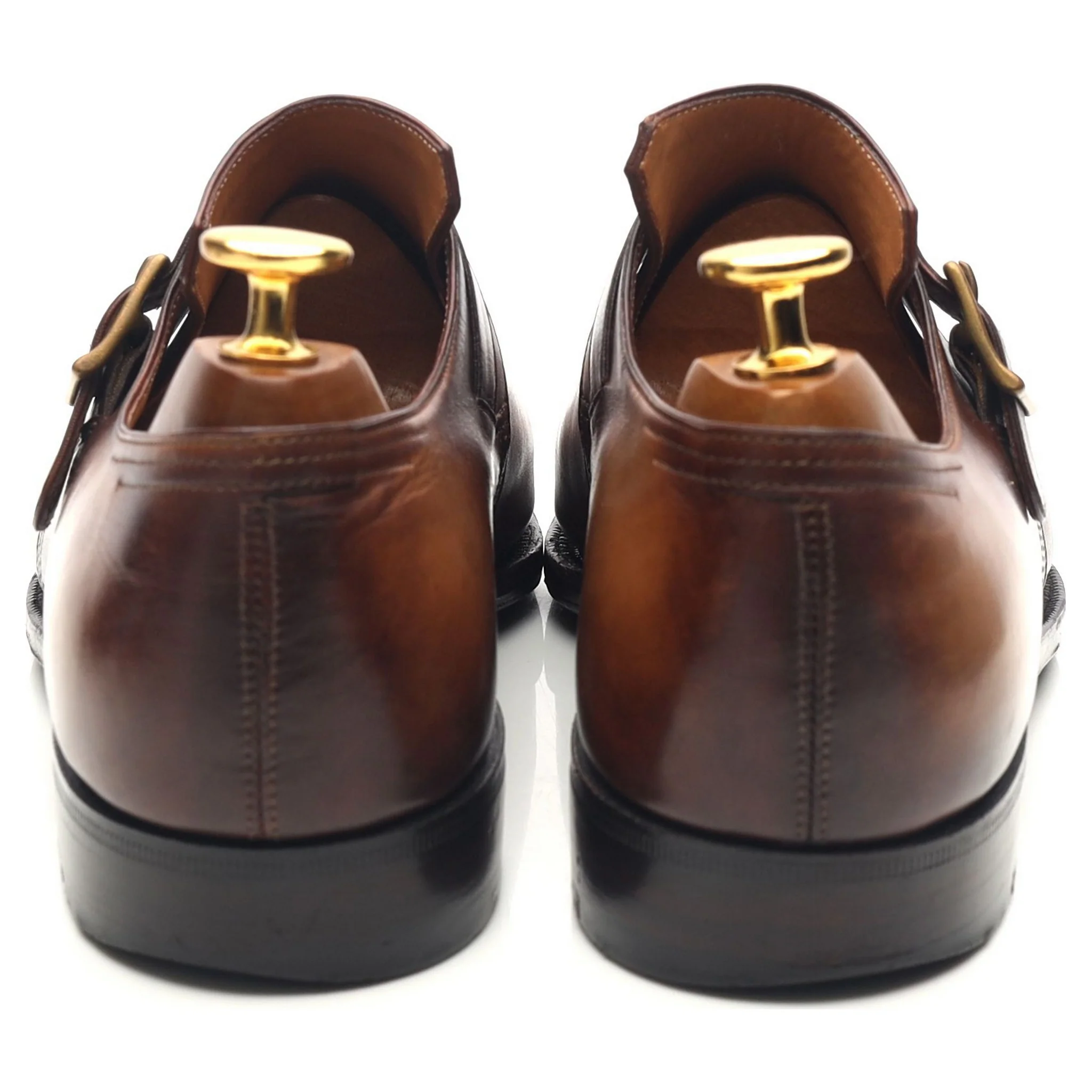 'Arca Buckle' Brown Leather Monk Strap UK 7 E - Image 4