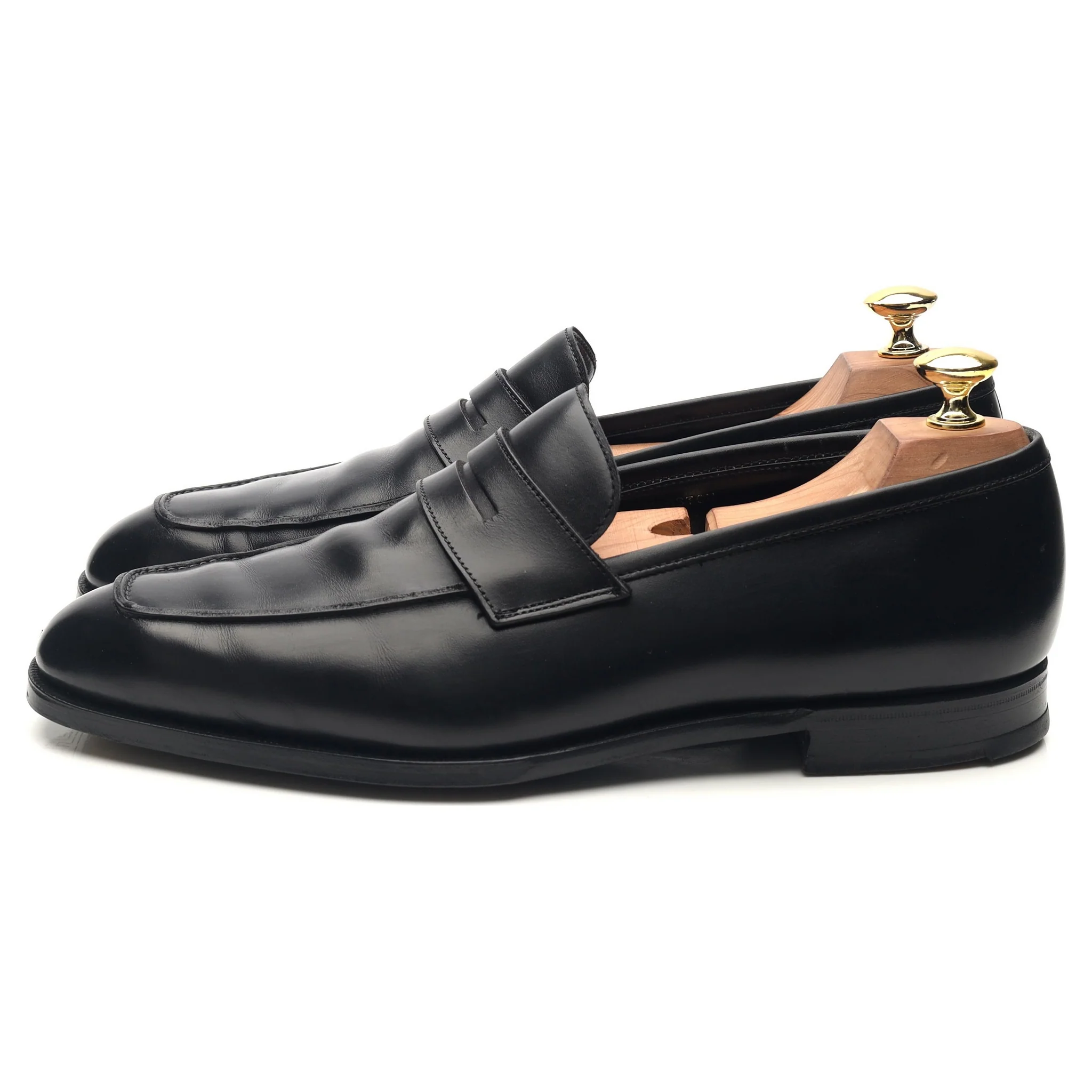 'Marston' Black Leather Loafers UK 8 E - Image 2