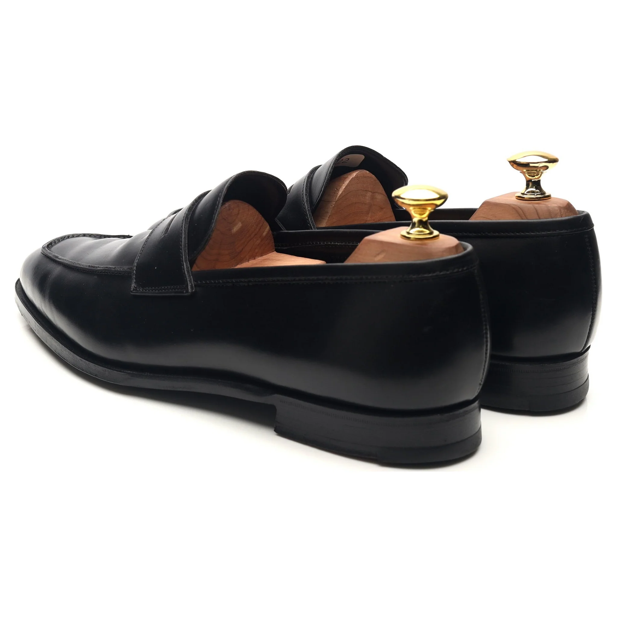 'Marston' Black Leather Loafers UK 8 E - Image 3