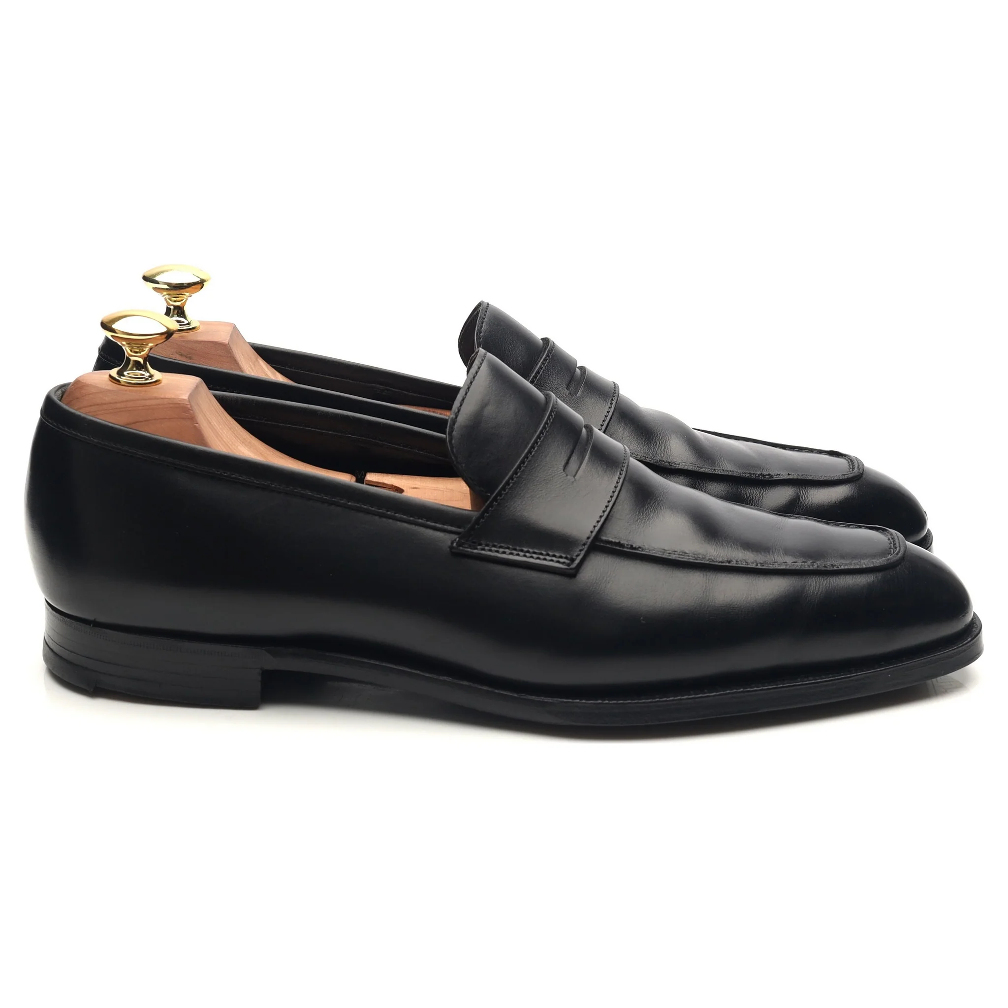 'Marston' Black Leather Loafers UK 8 E - Image 6
