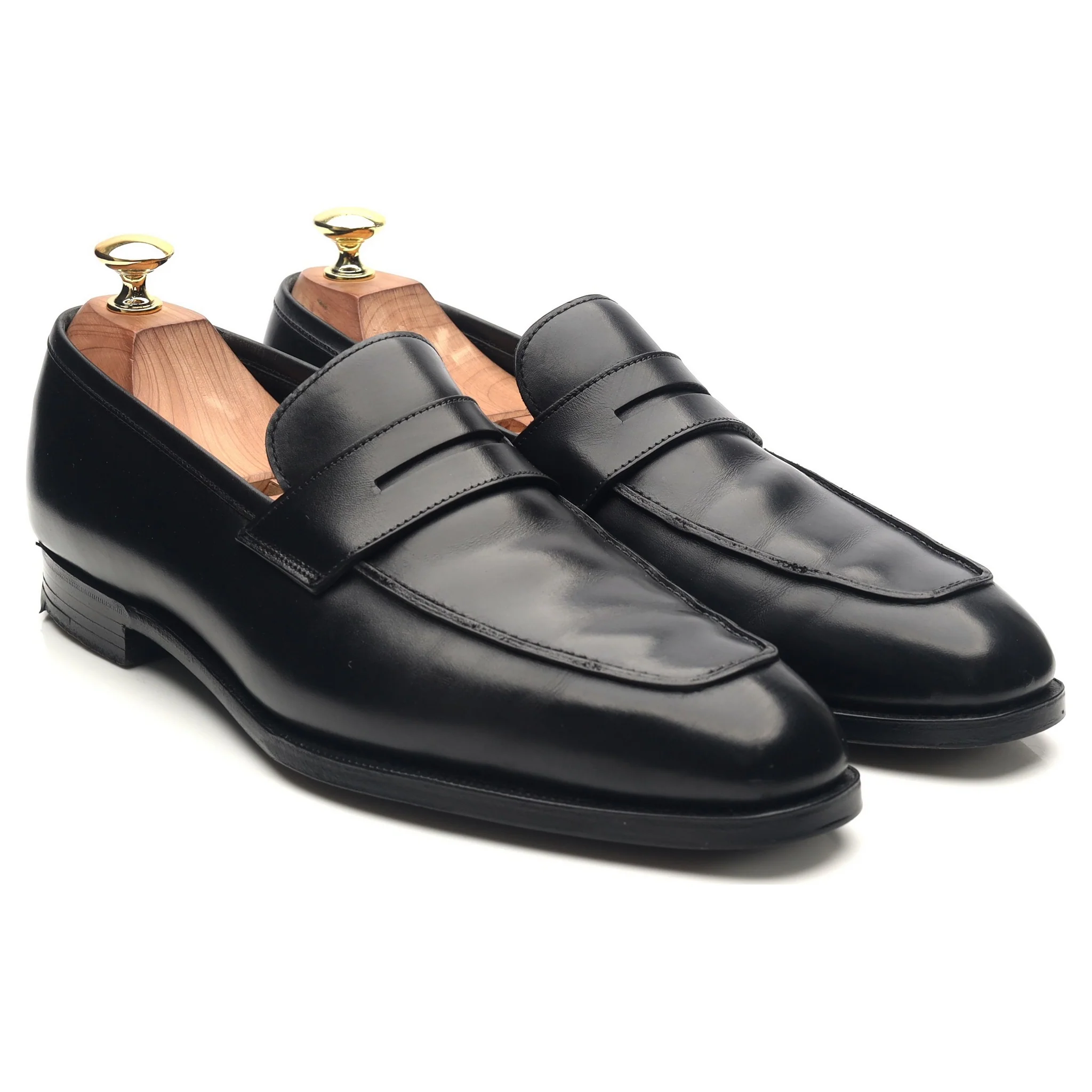 'Marston' Black Leather Loafers UK 8 E - Image 7