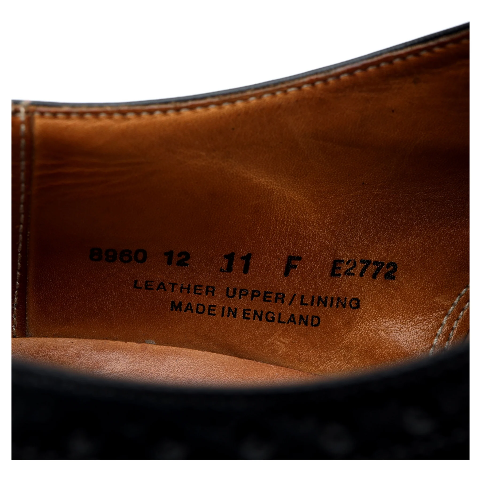 Black Leather Oxford Semi Brogues UK 11 F - Image 13