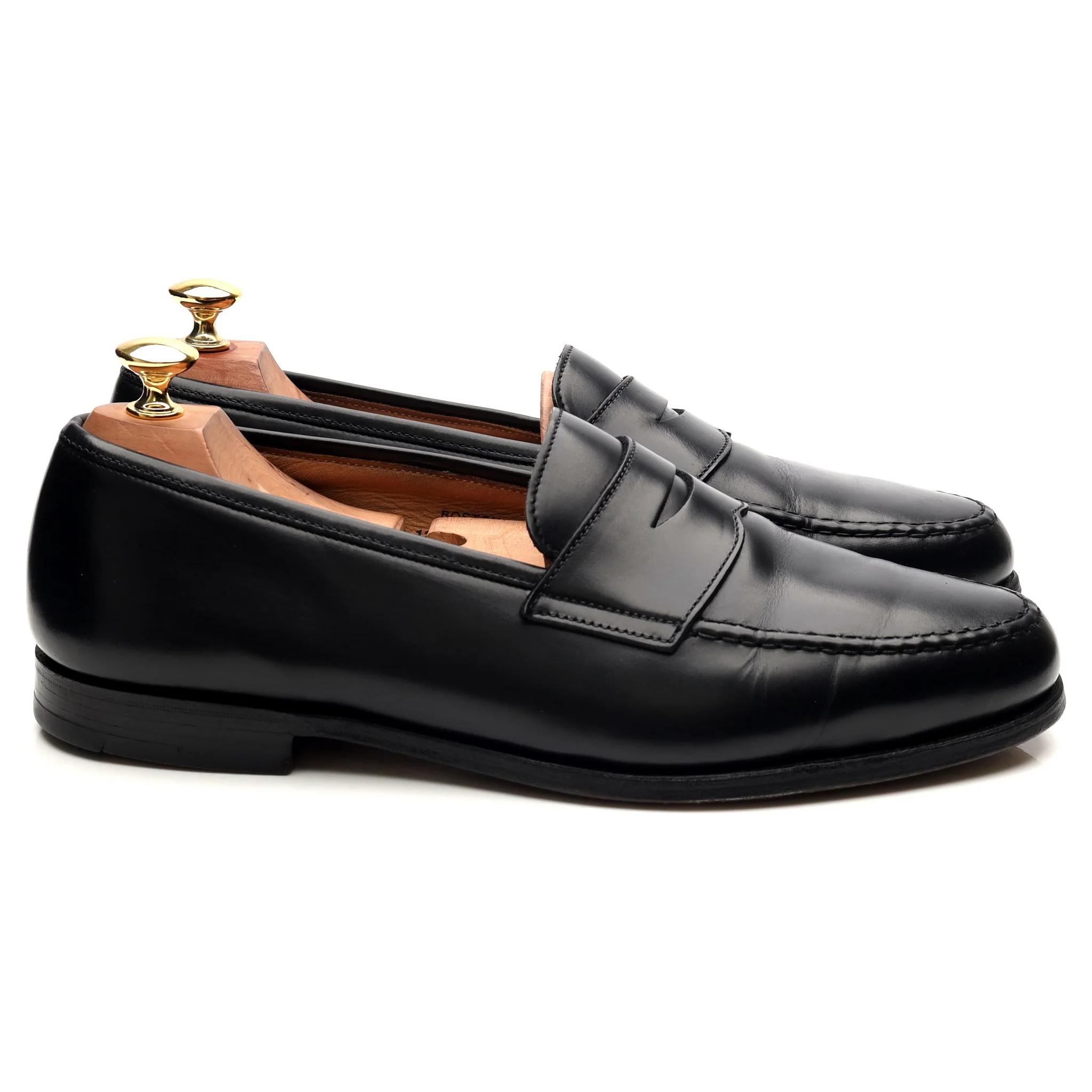 'Boston' Black Leather Loafers UK 9.5 E - Image 6