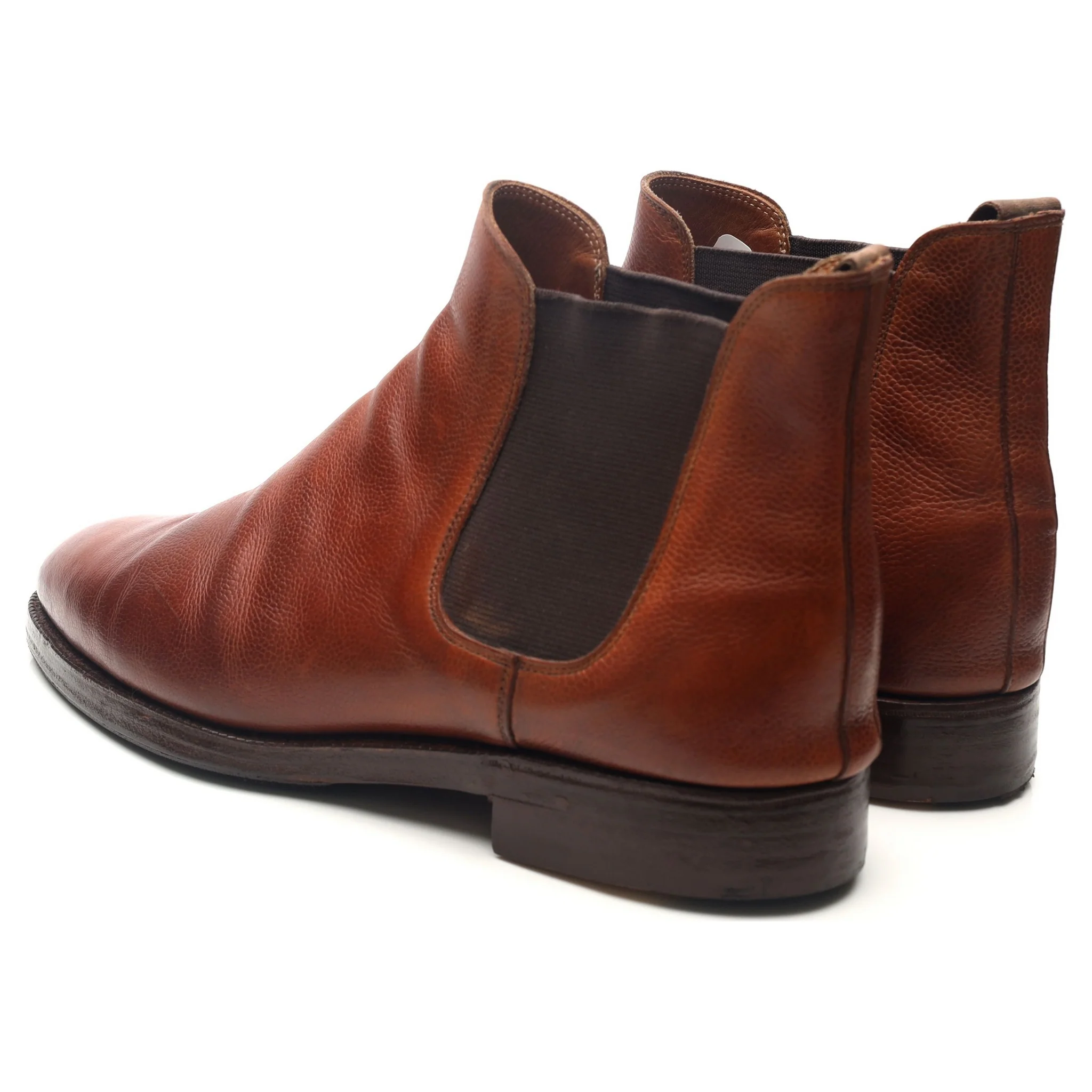 'Chelsea' Tan Brown Leather Chelsea Boots UK 10 E - Image 3