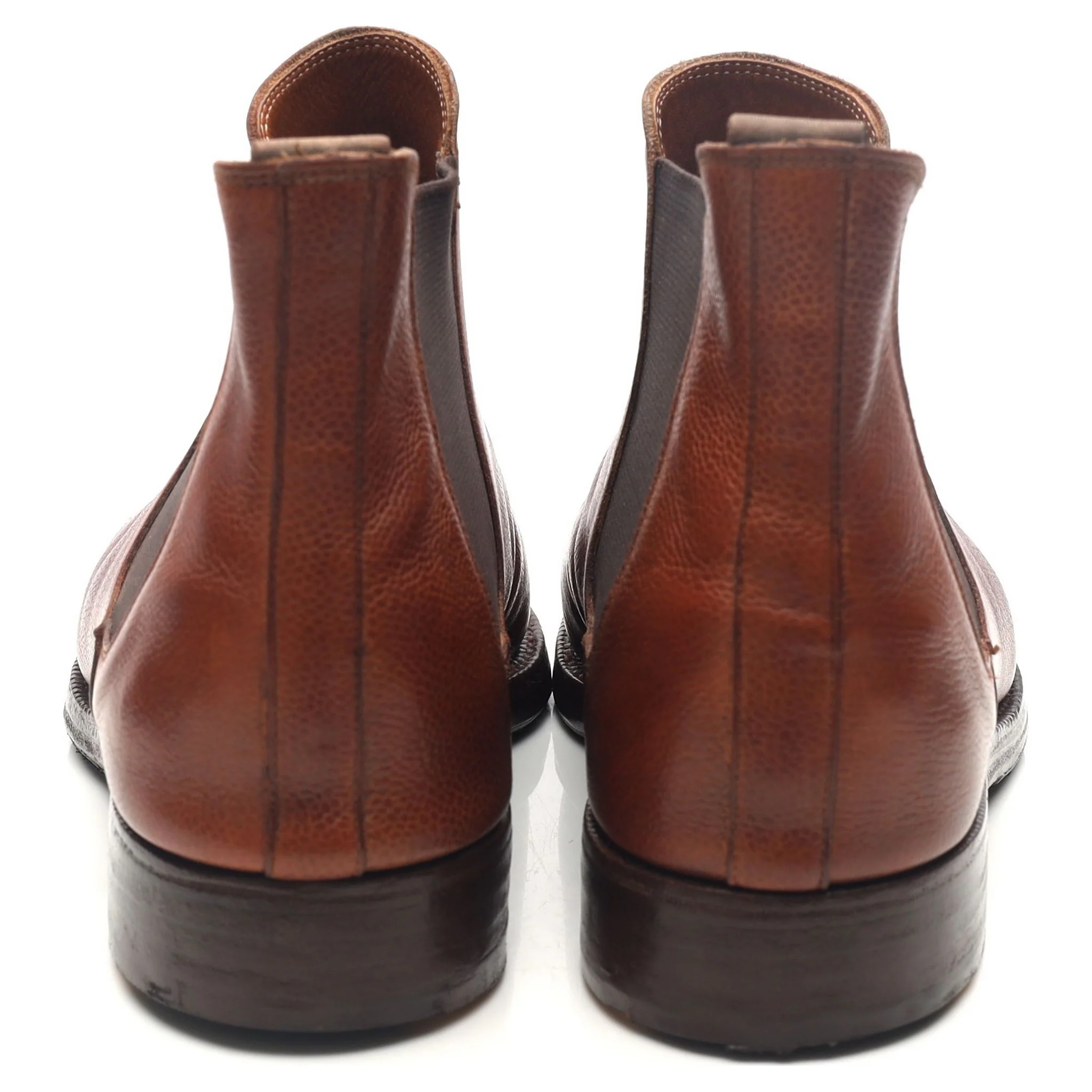 'Chelsea' Tan Brown Leather Chelsea Boots UK 10 E - Image 4