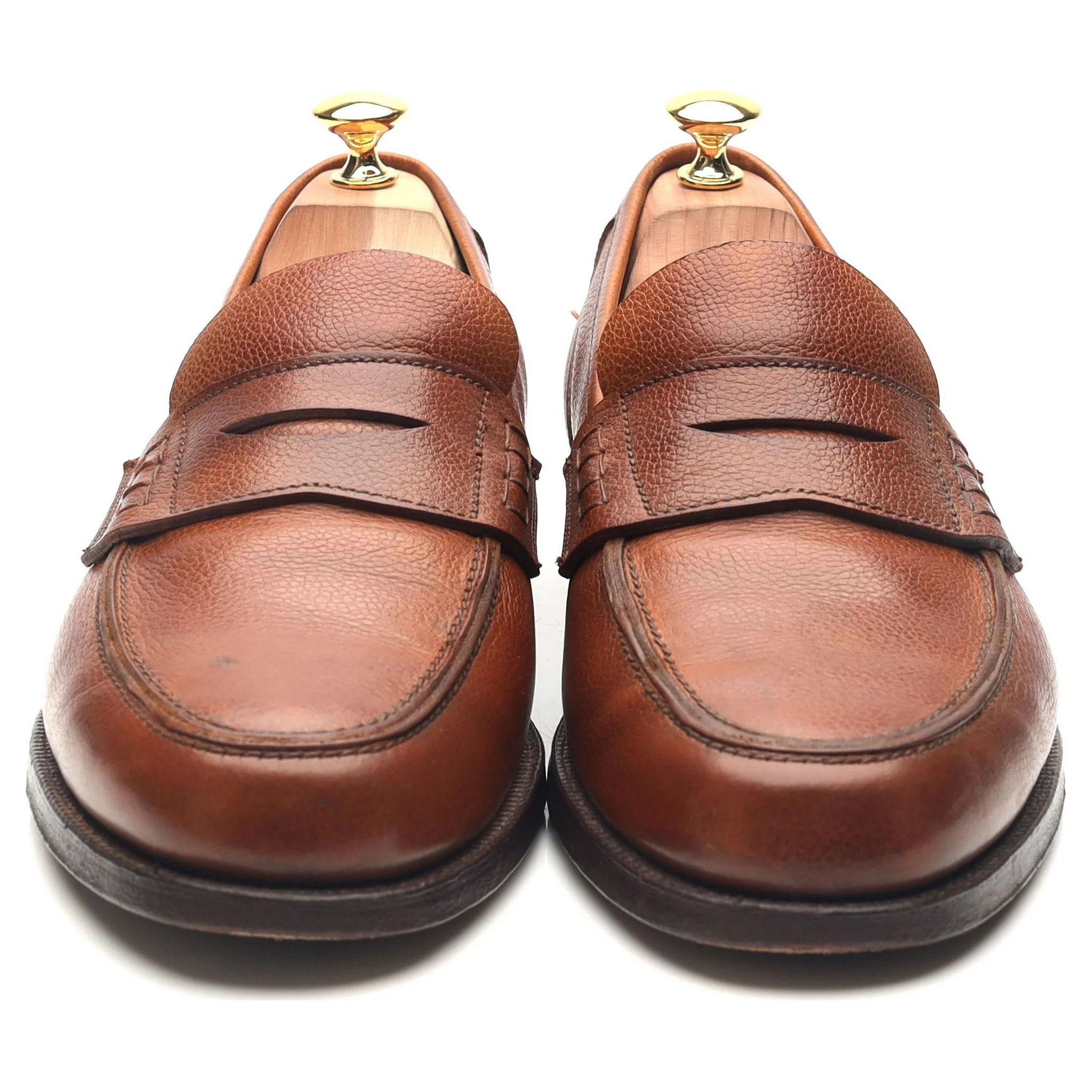 Tan Brown Leather Loafers UK 11 E - Image 9