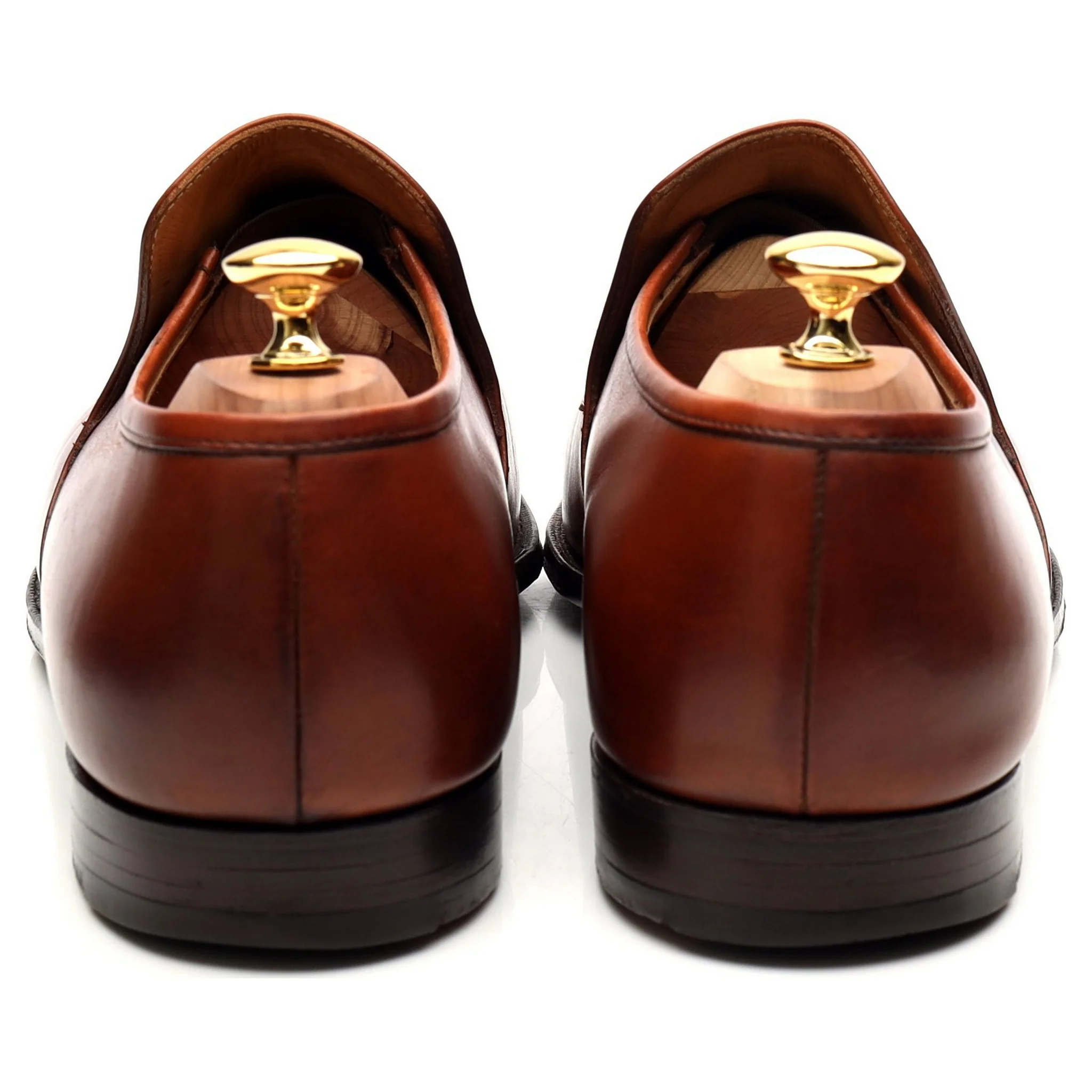 Tan Brown Leather Loafers UK 11 E - Image 4