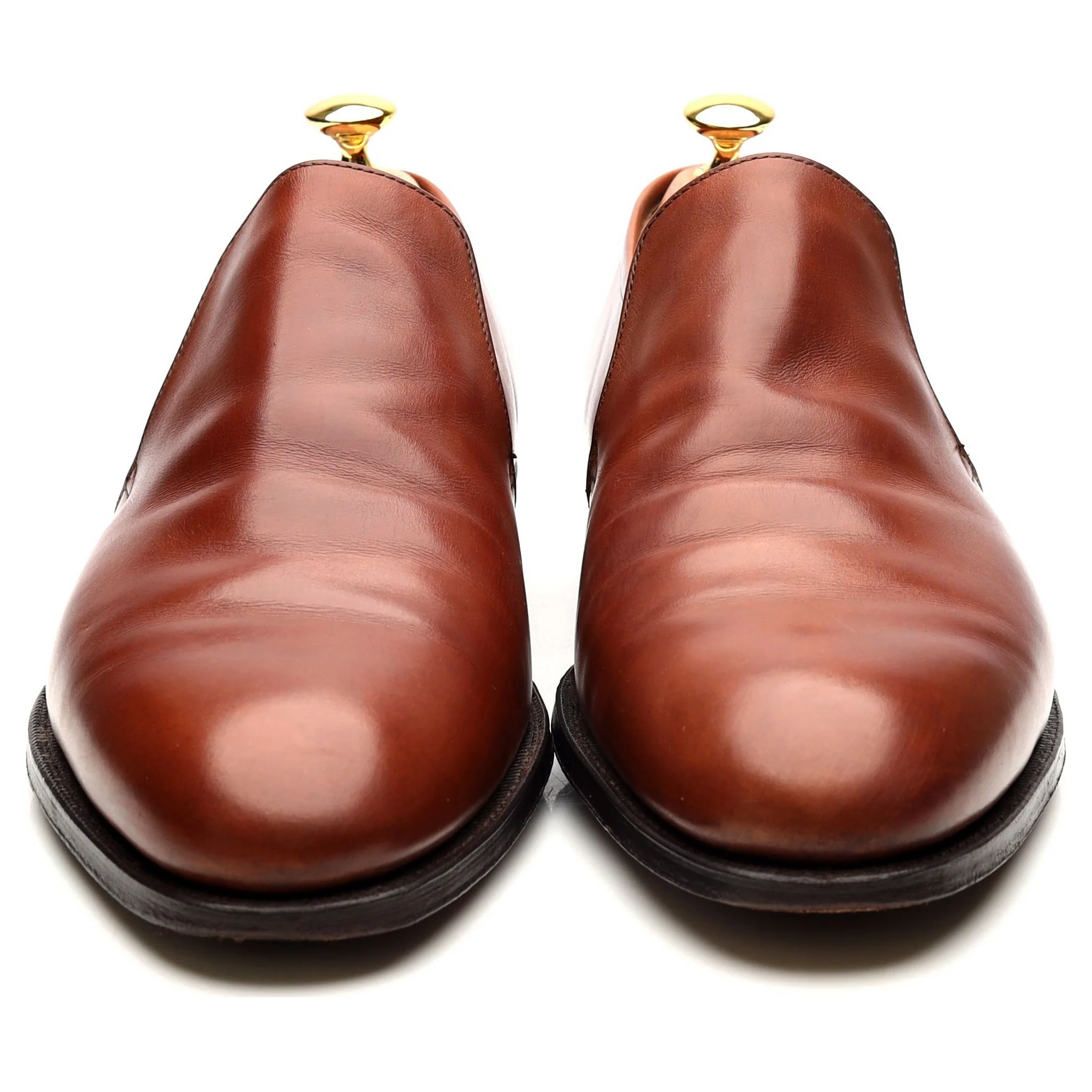 Tan Brown Leather Loafers UK 11 E - Image 8