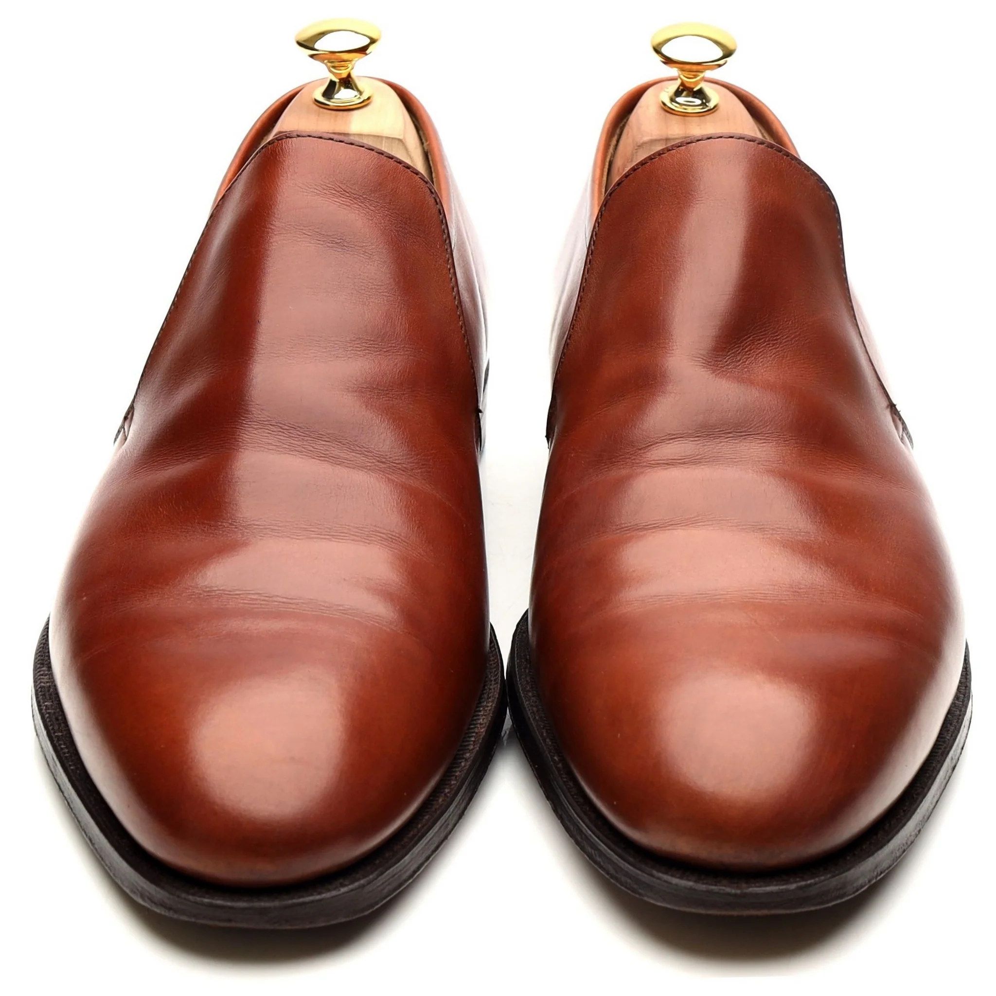 Tan Brown Leather Loafers UK 11 E - Image 9